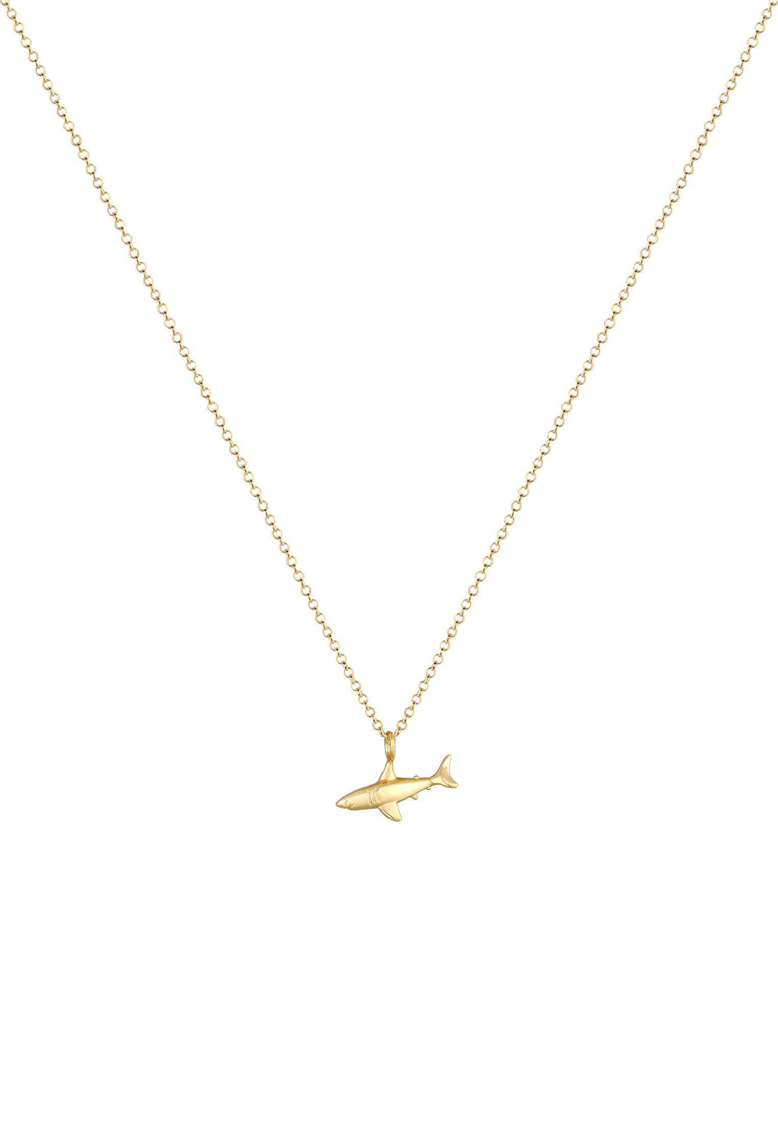 Erbskette Tier Hai Anhänger Elli Fisch Haifisch Gold Kette Silber, Symbol mit 925