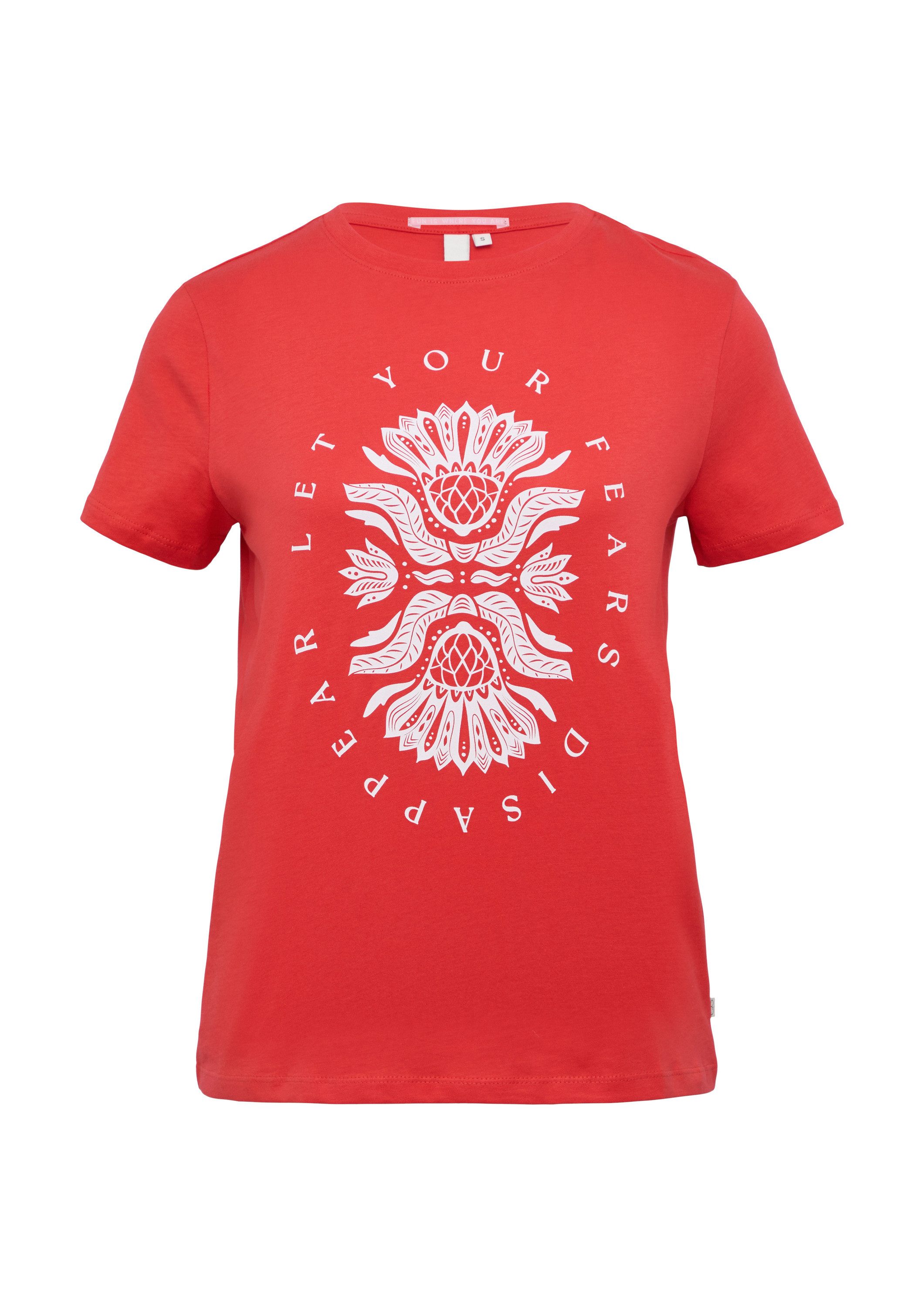 QS Kurzarmshirt T-Shirt Baumwollshirt mit Frontprint günstig online kaufen