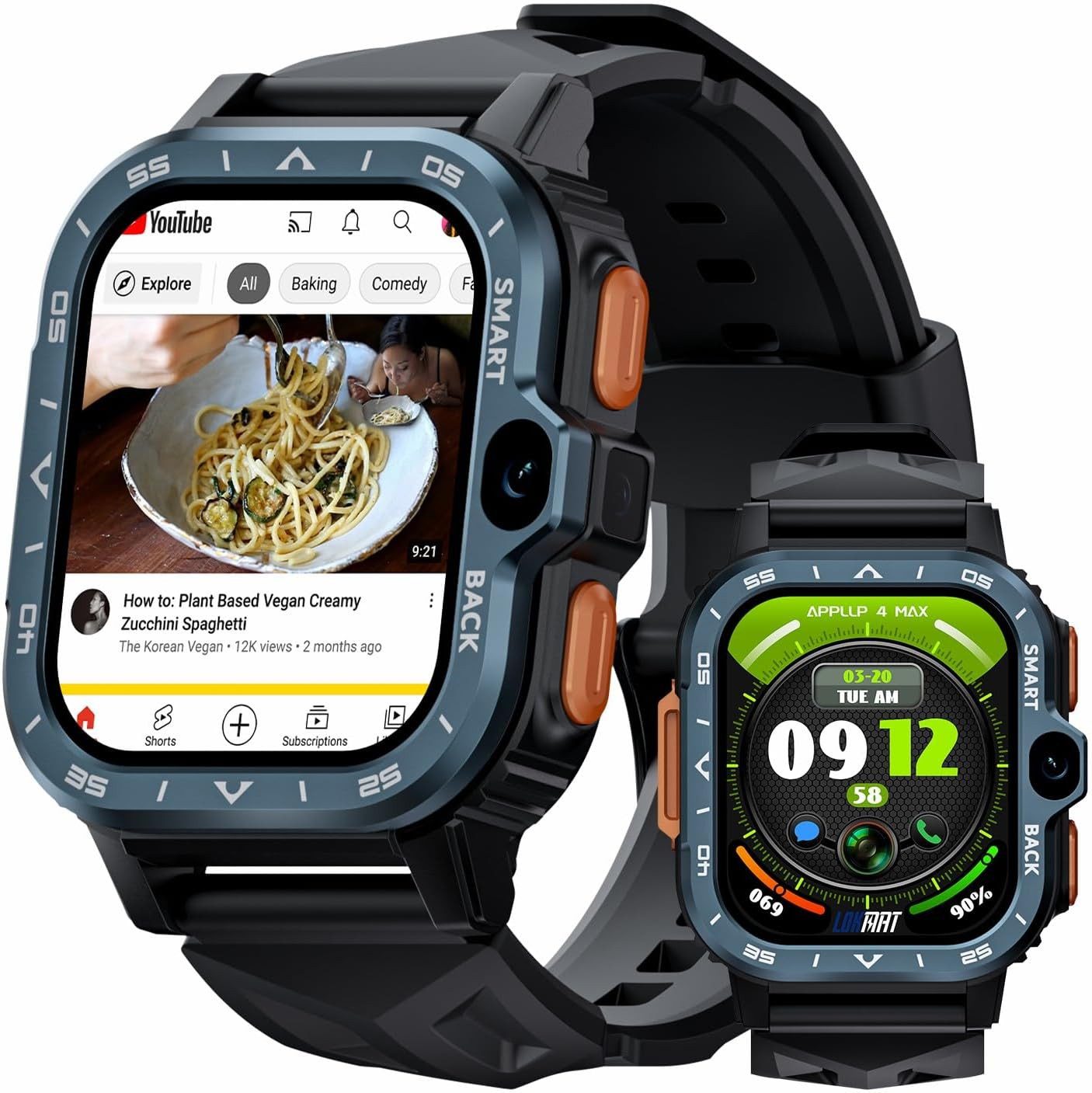 LOKMAT APPLLP 2 Smartwatch (5,1 cm, Andriod ios), 4G SMARTWATCH MIT UMFANGREICHEN FUNKTIONEN