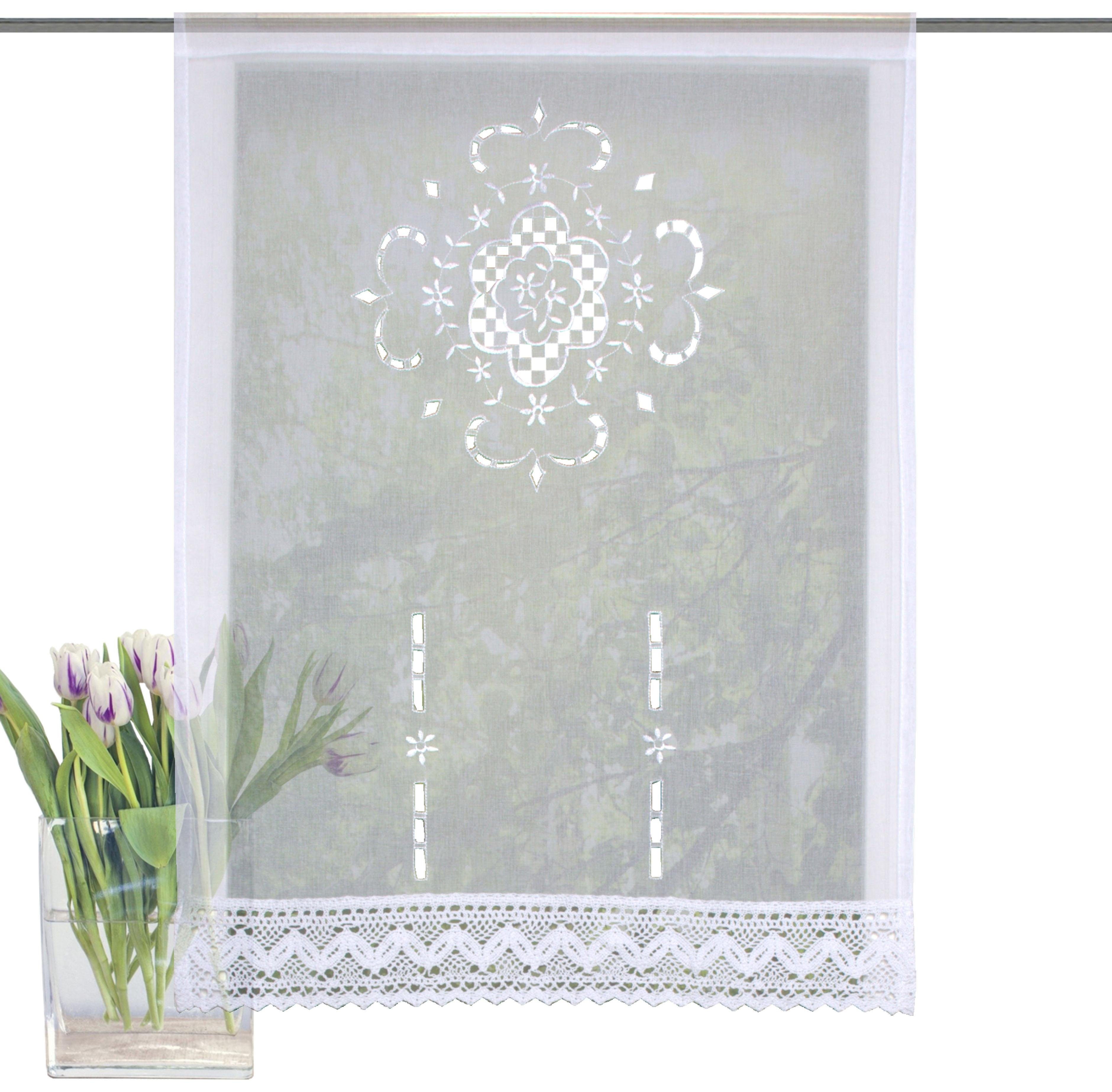 HOME WOHNIDEEN Scheibengardine ALEGRA (1 St), Stangendurchzug, halbtransparent