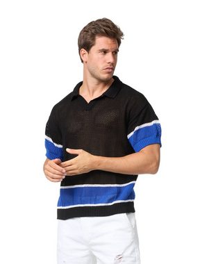 Denim House T-Shirt Herren Polo Netzshirt in OVERSIZE mit schönen Detaills Sommer