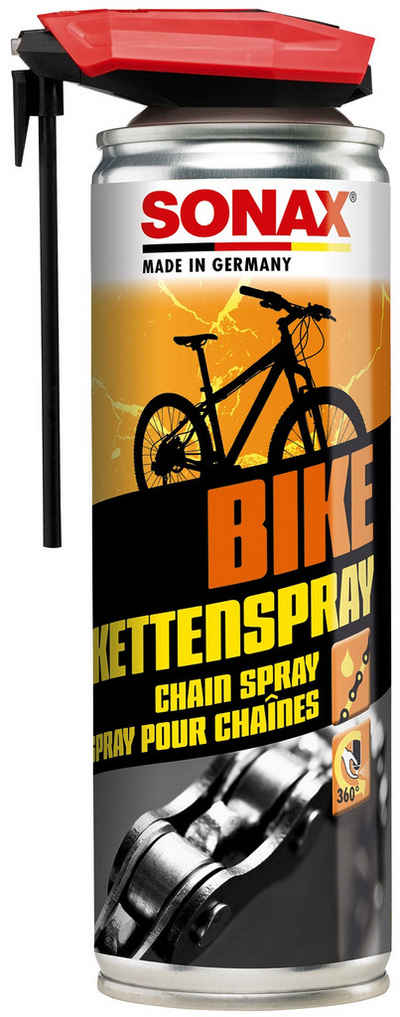 Sonax Fahrradöl Sonax BIKE KettenSpray mit EasySpray 300ml, 300 ml, Kettenspray - Metall-Aerosoldose für Kettenpflege