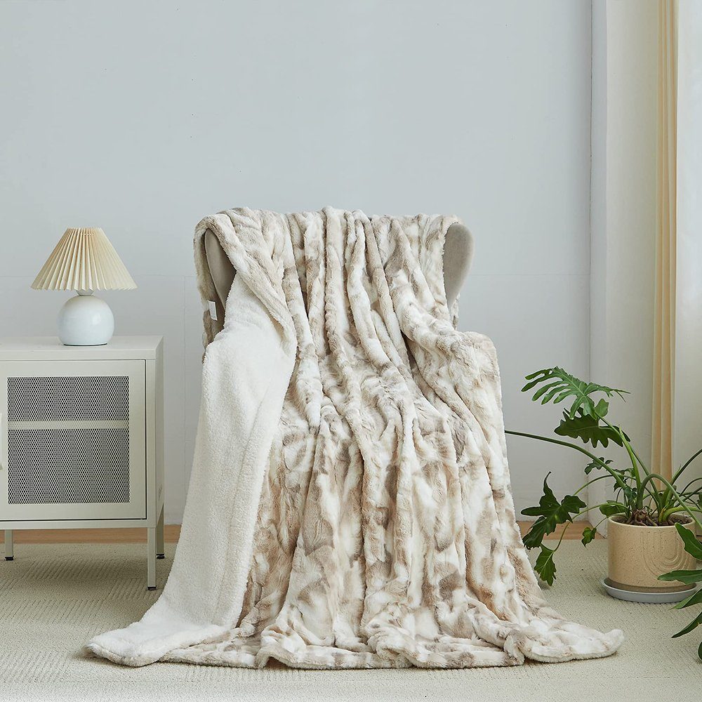 Wohndecke Comfort Luxuriöse Flauschige weiche Decke für Couch und Bett, Zeaicos