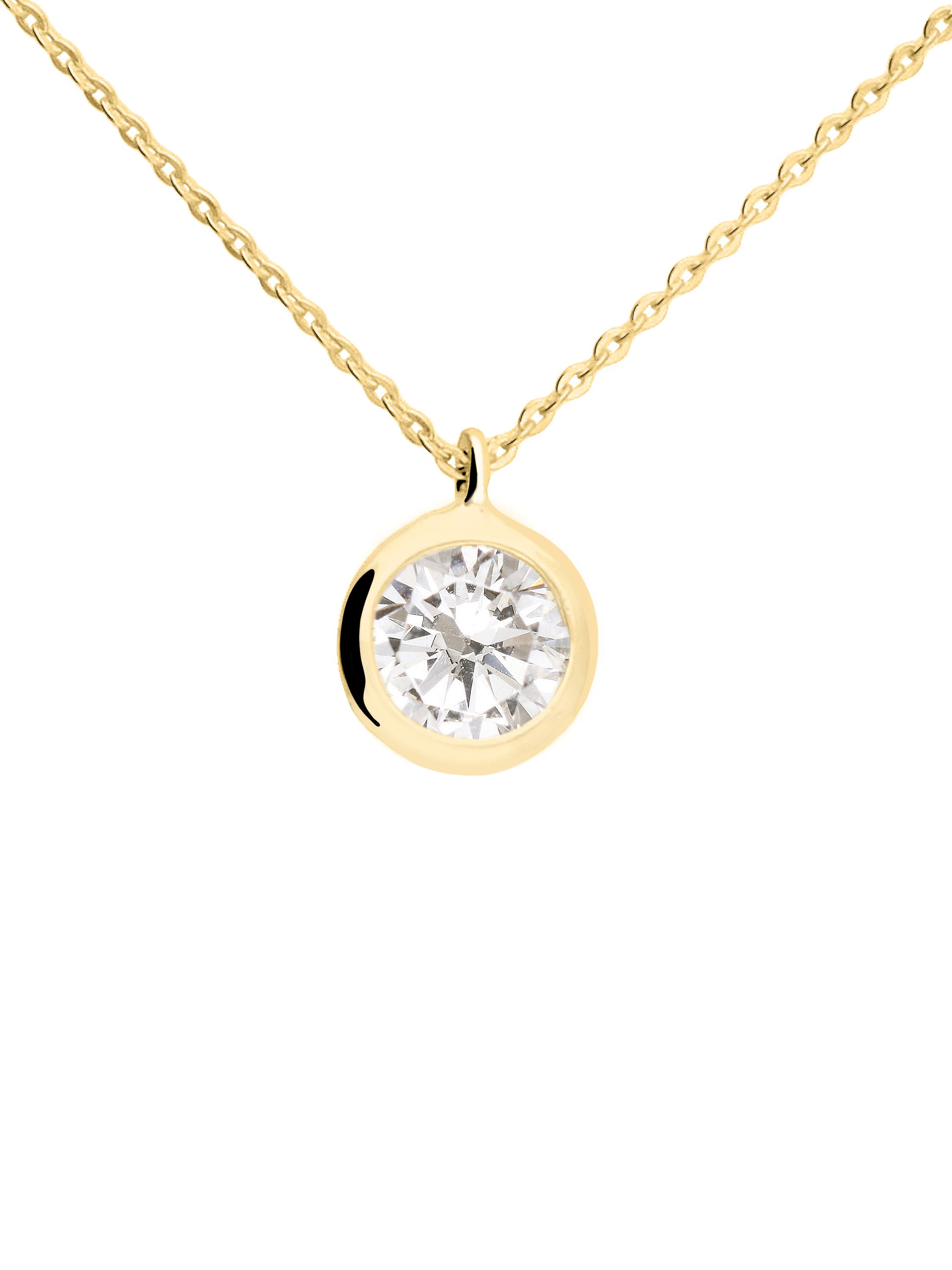 My Gold Collier Damen Halskette mit Anhänger Gold 333 Zirkonia - Amal (Set, 1-tlg., inkl. Schmuckbox), Geschenke