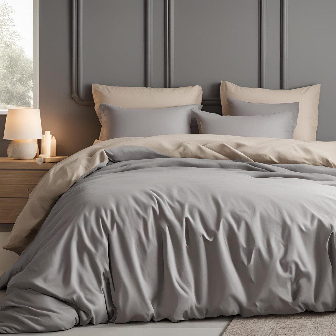 Formeya Bettwäsche Wendebettwäsche Doppelbett 200x220 cm mit Spannbettlaken 4-teilig