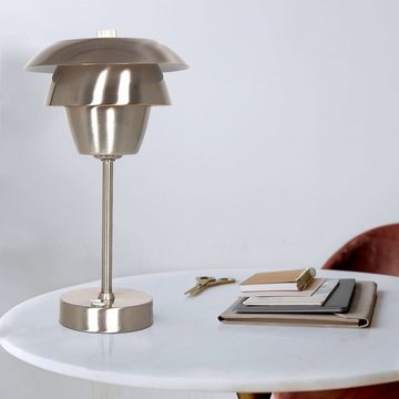 etc-shop Schreibtischlampe, Leuchtmittel nicht inklusive, Tischleuchte Nachttischlampe Beistellleuchte Stahl gebürstet Touch
