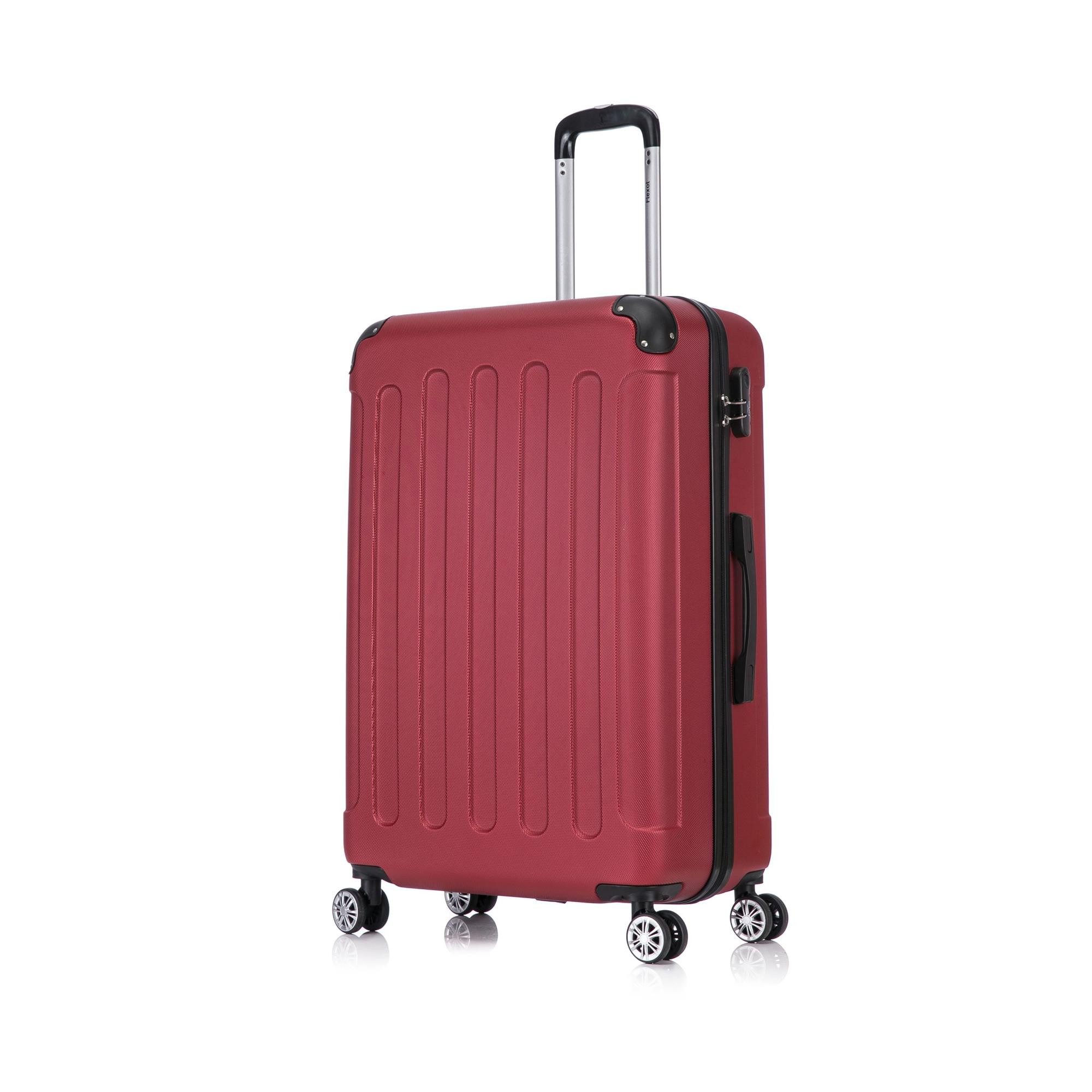 Flexot Hartschalen-Trolley F-2045 Kofferset, 360° Rollen, robuster Reisekoffer, Bordcase, 4 Rollen, Robuster und moderner Koffer mit vier 360° Rollen und Zahlenschloss