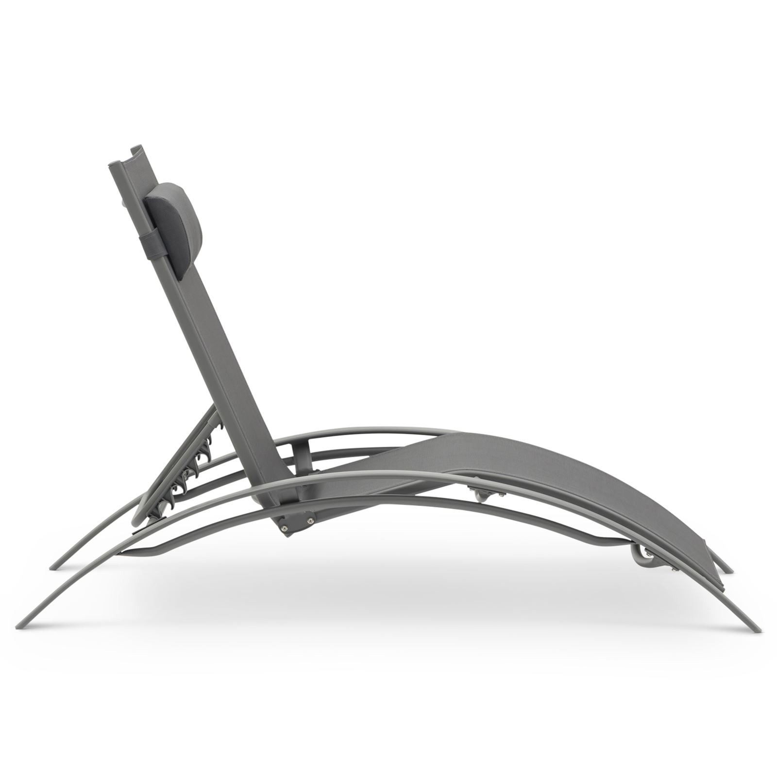 IDIMEX Gartenliege RELAX, Relaxliege mit Kissen Aluminiumgestell Textillehne & Kissen Grau