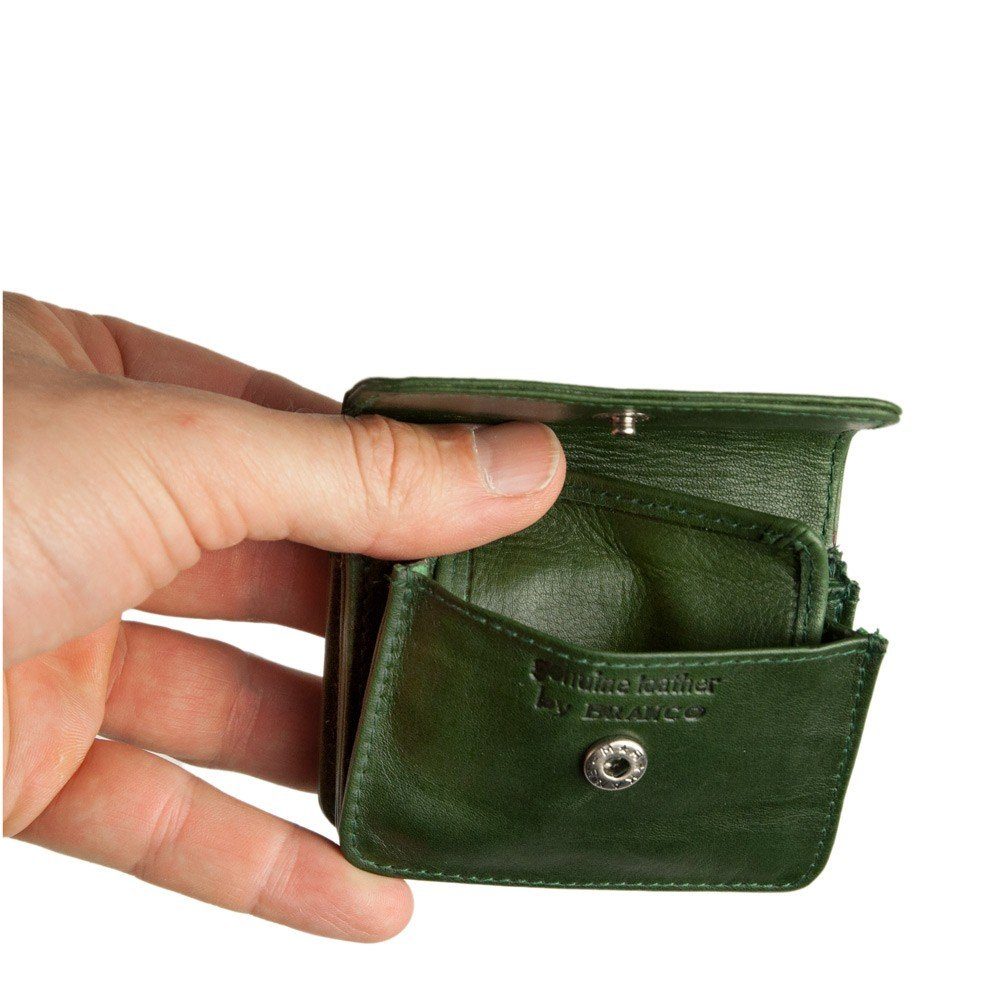 BRANCO Mini Geldbörse Sehr Kleine Geldbörse / Mini Münzbörse Leder Jäger-Gr günstig online kaufen