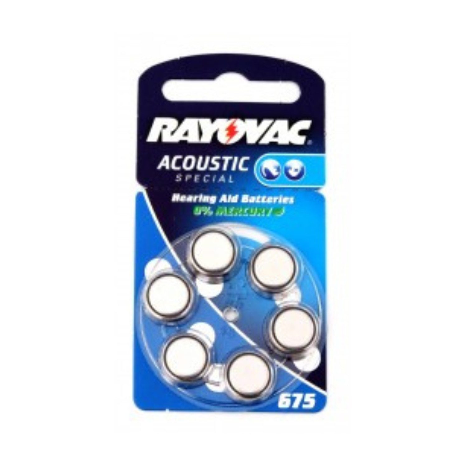 RAYOVAC Rayovac Hörgeräte Batterien Blister zu 6 Stück V 675 AT Knopfzelle