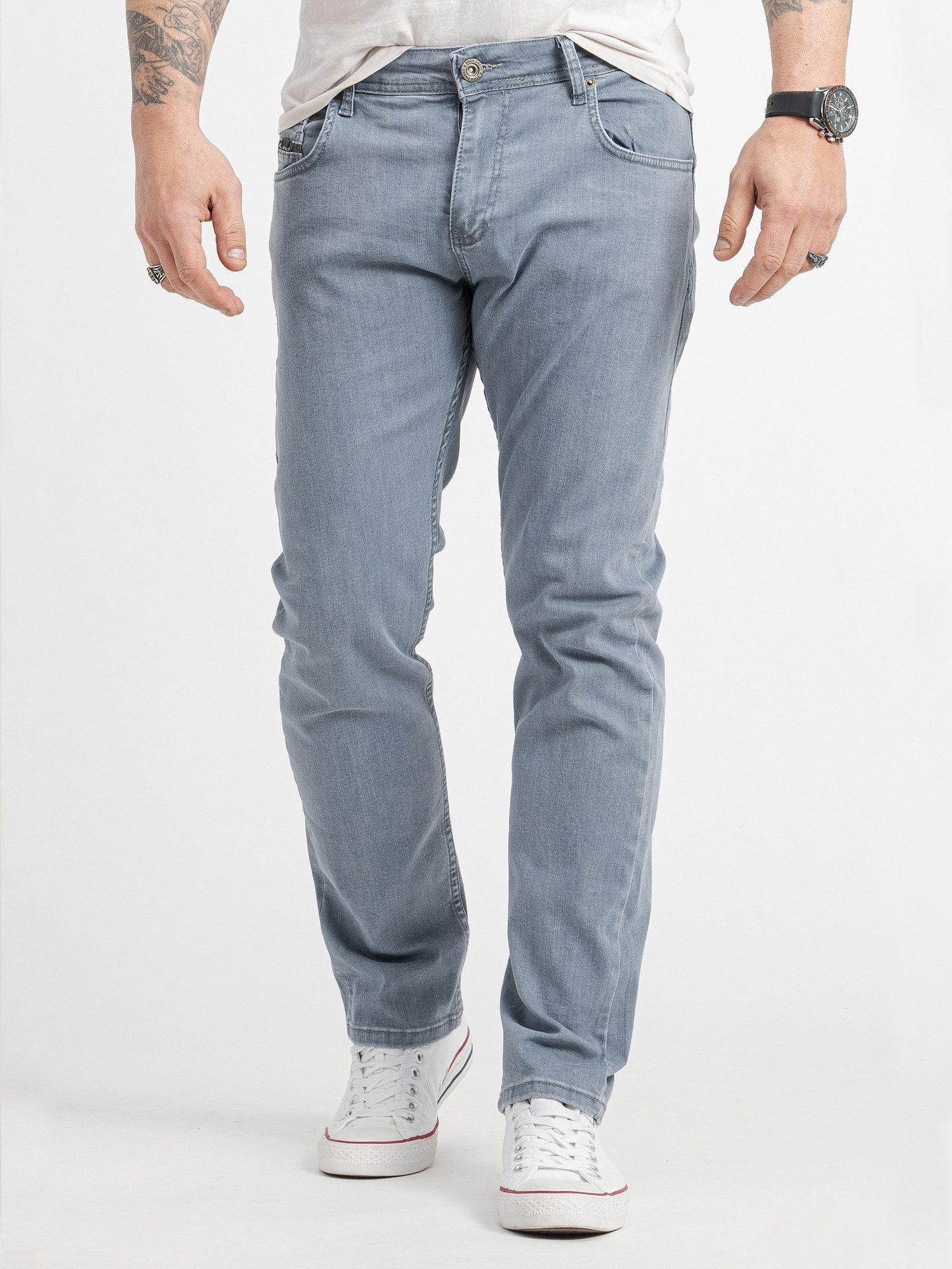 Regular-fit-Jeans Herren Jeans Stonewashed Grau RC-2415