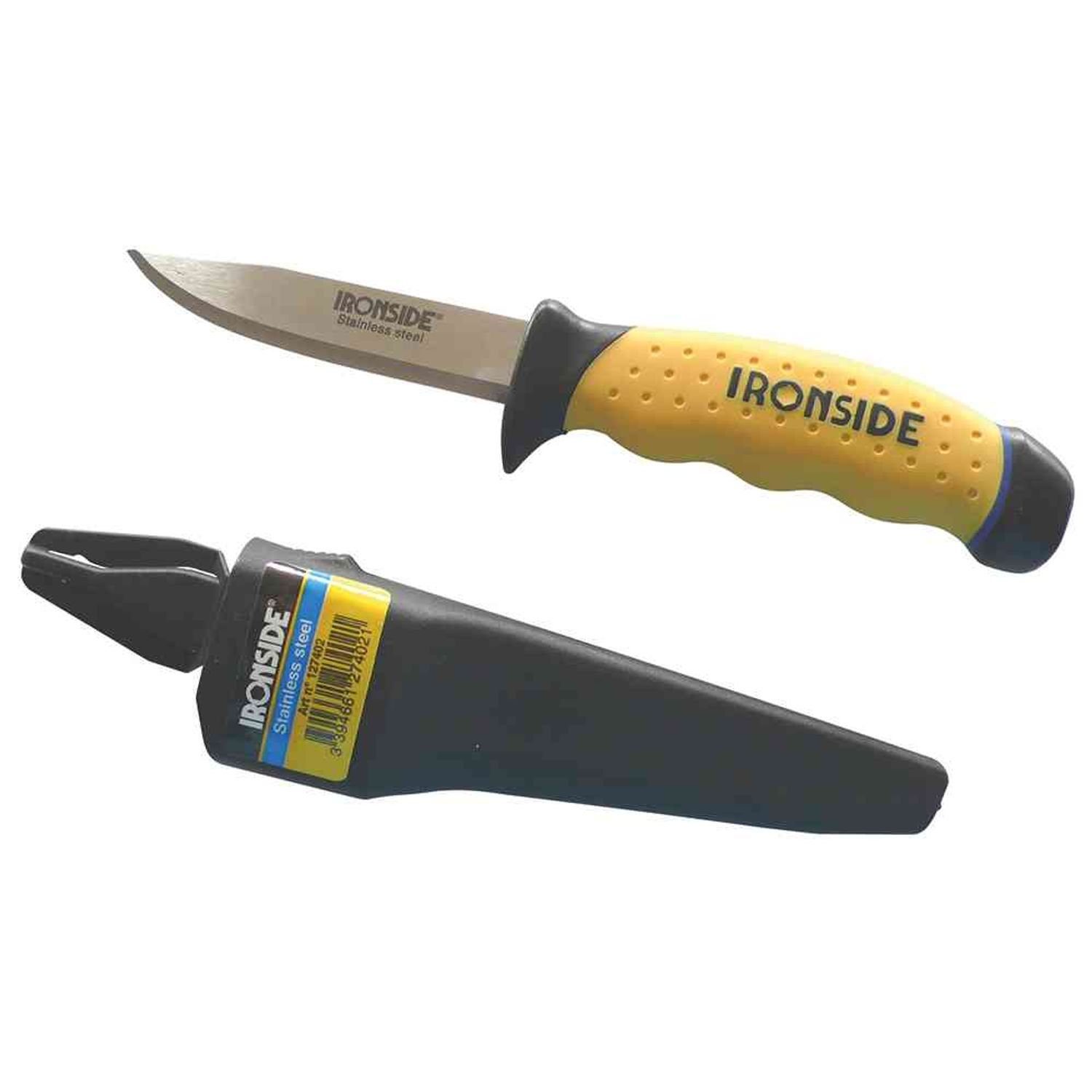 IRONSIDE Universalmesser Handwerker-Messer 100 mm rostfreier Stahl