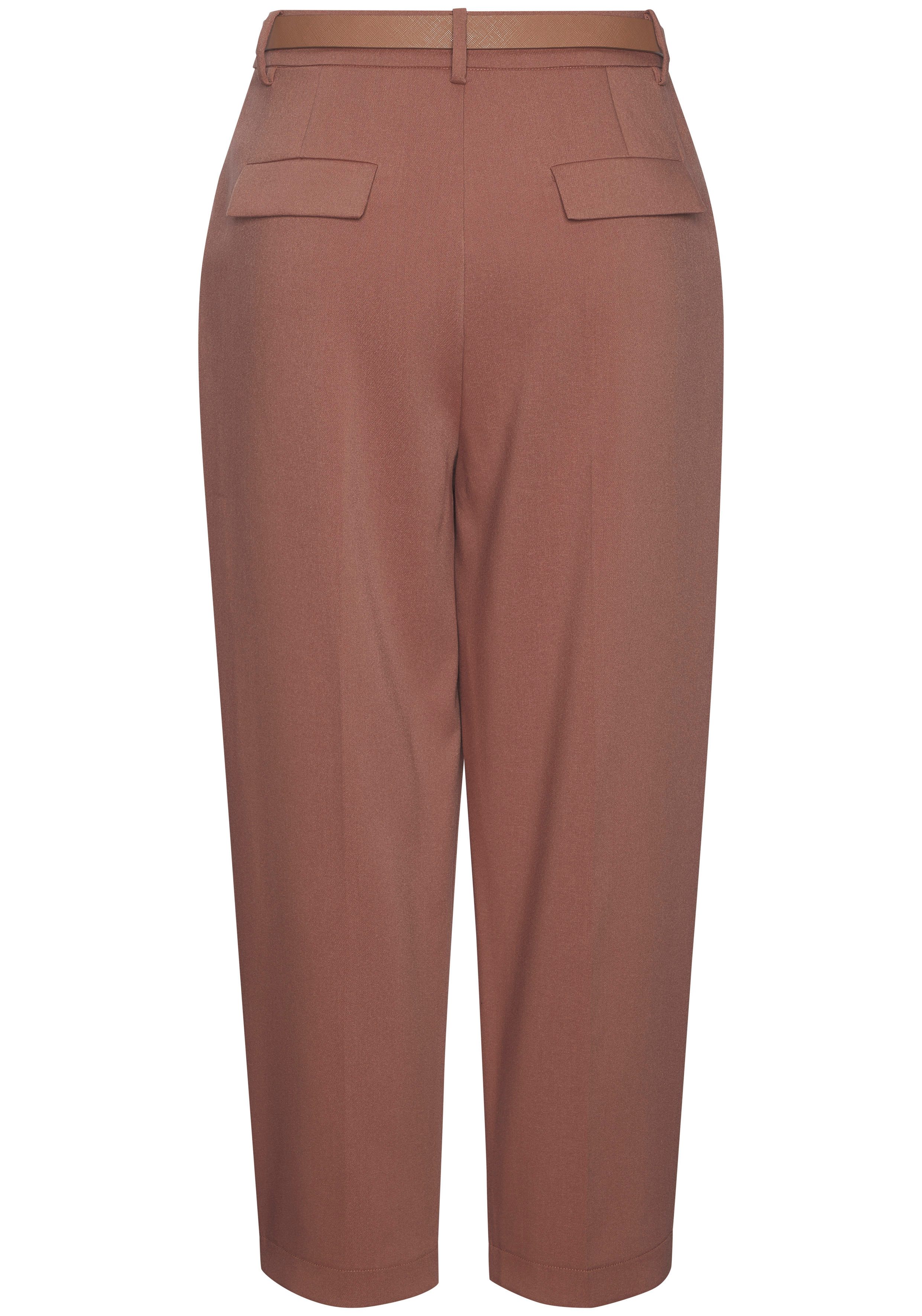 LASCANA Bundfaltenhose mit schmalem Gürtel in Barrel Form (mit Gürtel) mit Gürtel, in modischer Barrel-Form, Businesshose, bequem – Bild 3 von 5