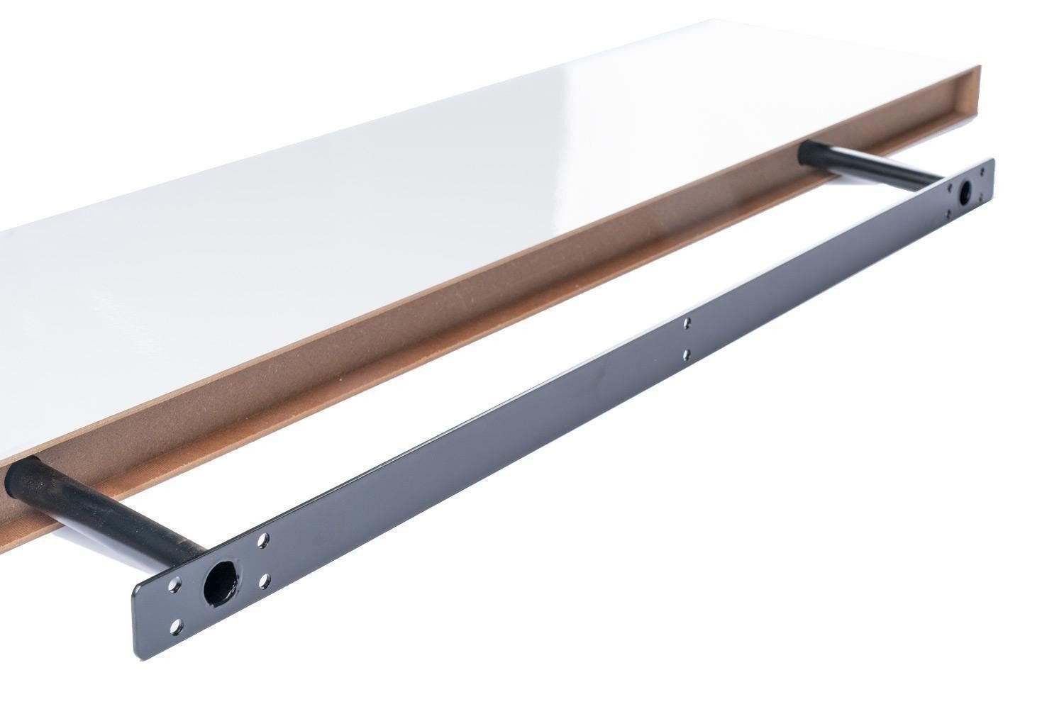 Home4You Wandboard MIKI, B 100 x H 23,5 cm, Weiß Hochglanz, MDF, PVC, 1-tlg., 1 Ablagefläche