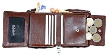 Brown Bear Geldbörse Modell Max umlaufender Reißverschluss kleineres Hochformat, mit 8 kartenfächern und RFID-Schutz Braun