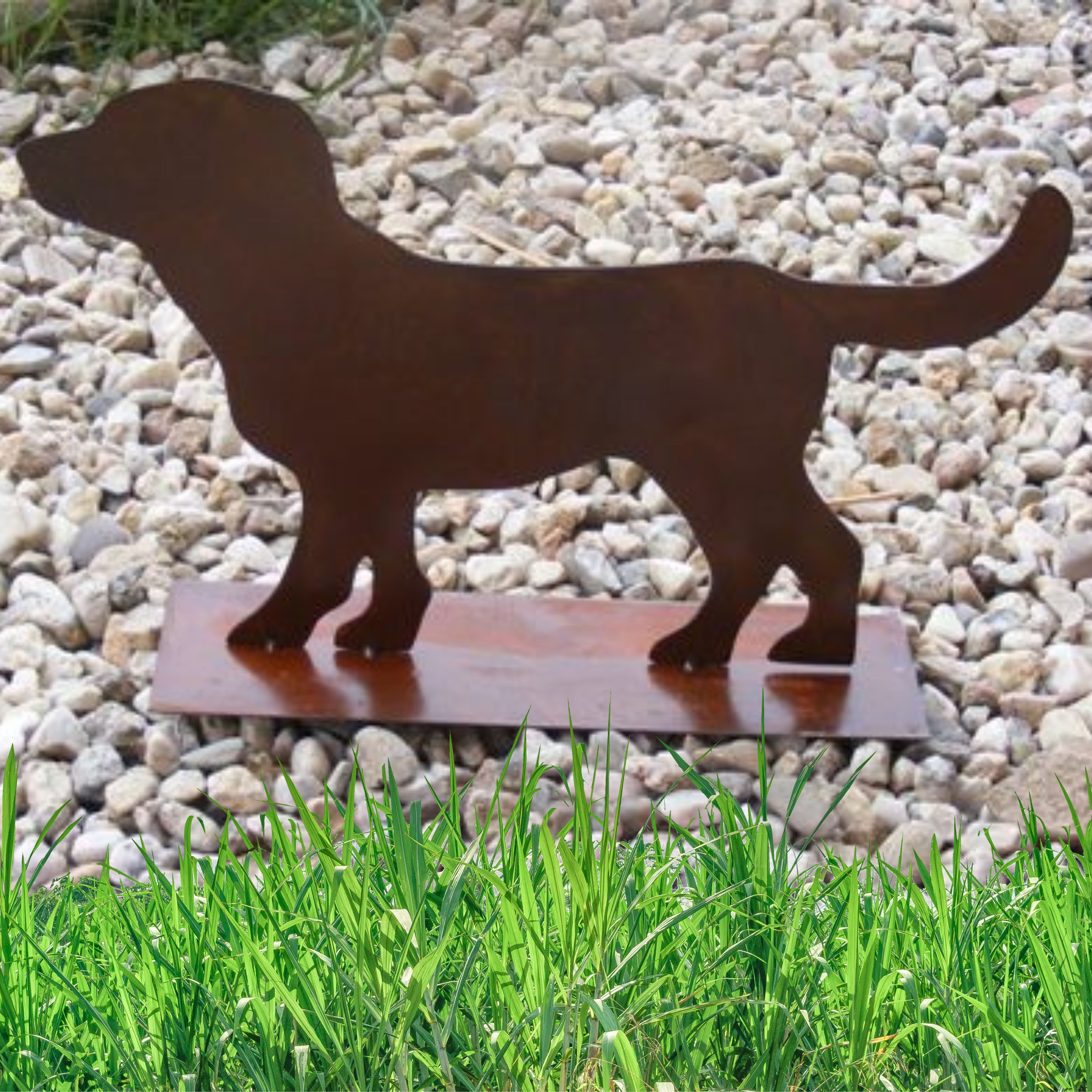 Rostikal Gartenfigur Hund Deko Figur Garten Tierfigur, (1 St