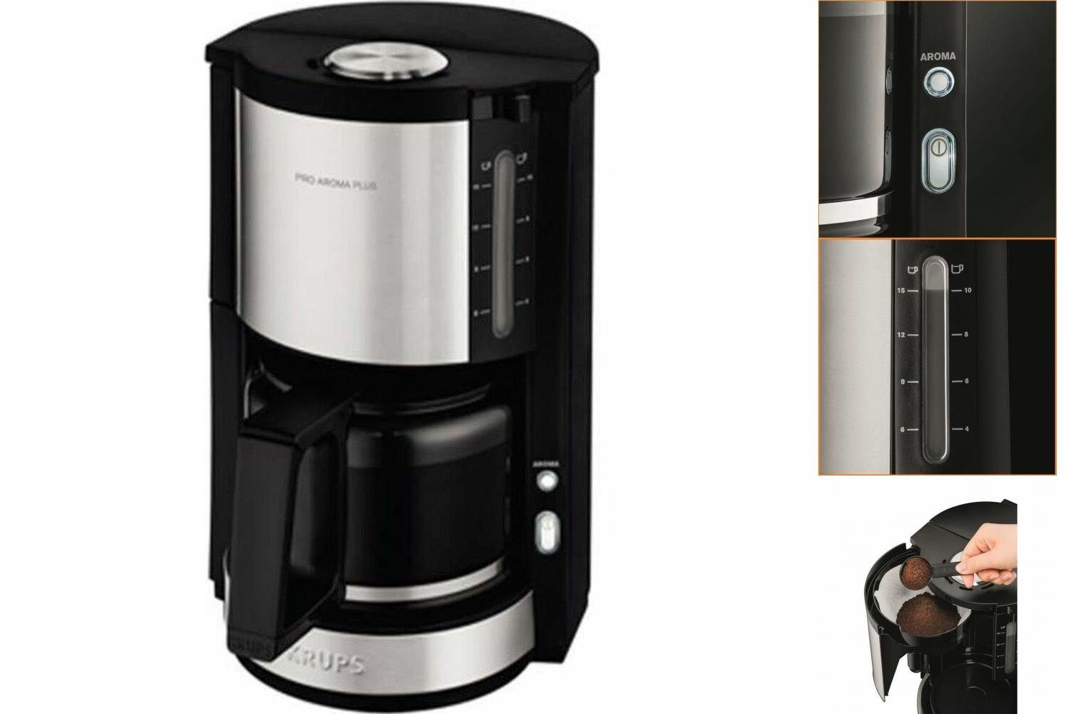Krups Filterkaffeemaschine Filterkaffeemaschine Krups ProAroma Plus 1,5 L Kaffeemaschine Schwarz