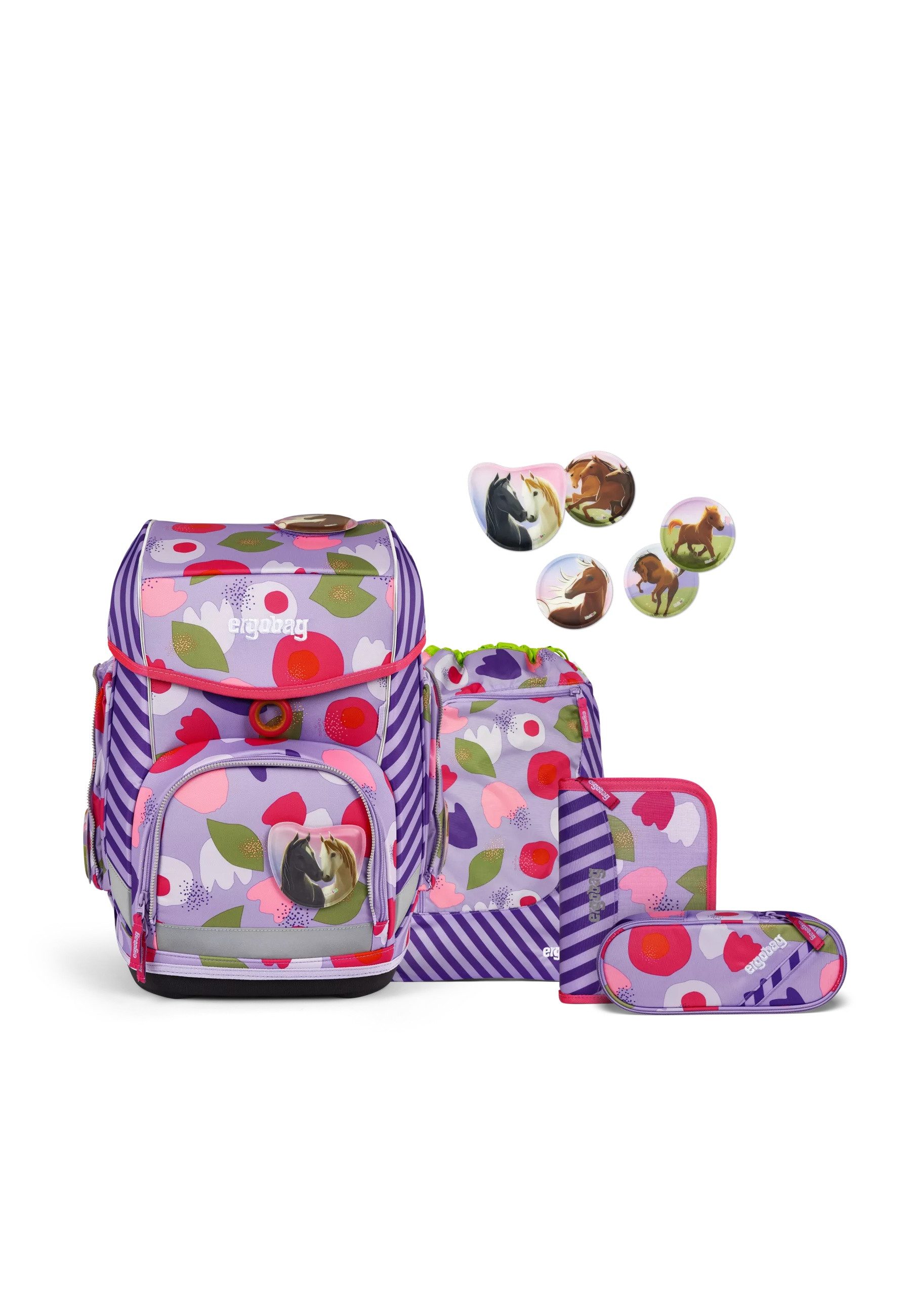 ergobag Ранцы cubo Set (5-tlg., cubo Set), verstellbarer Brustgurt