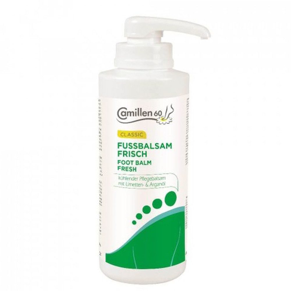 Camillen 60 Fußpflegecreme Fussbalsam Frisch - kühlender Pflegebalsam mit Pumpe - 500ml