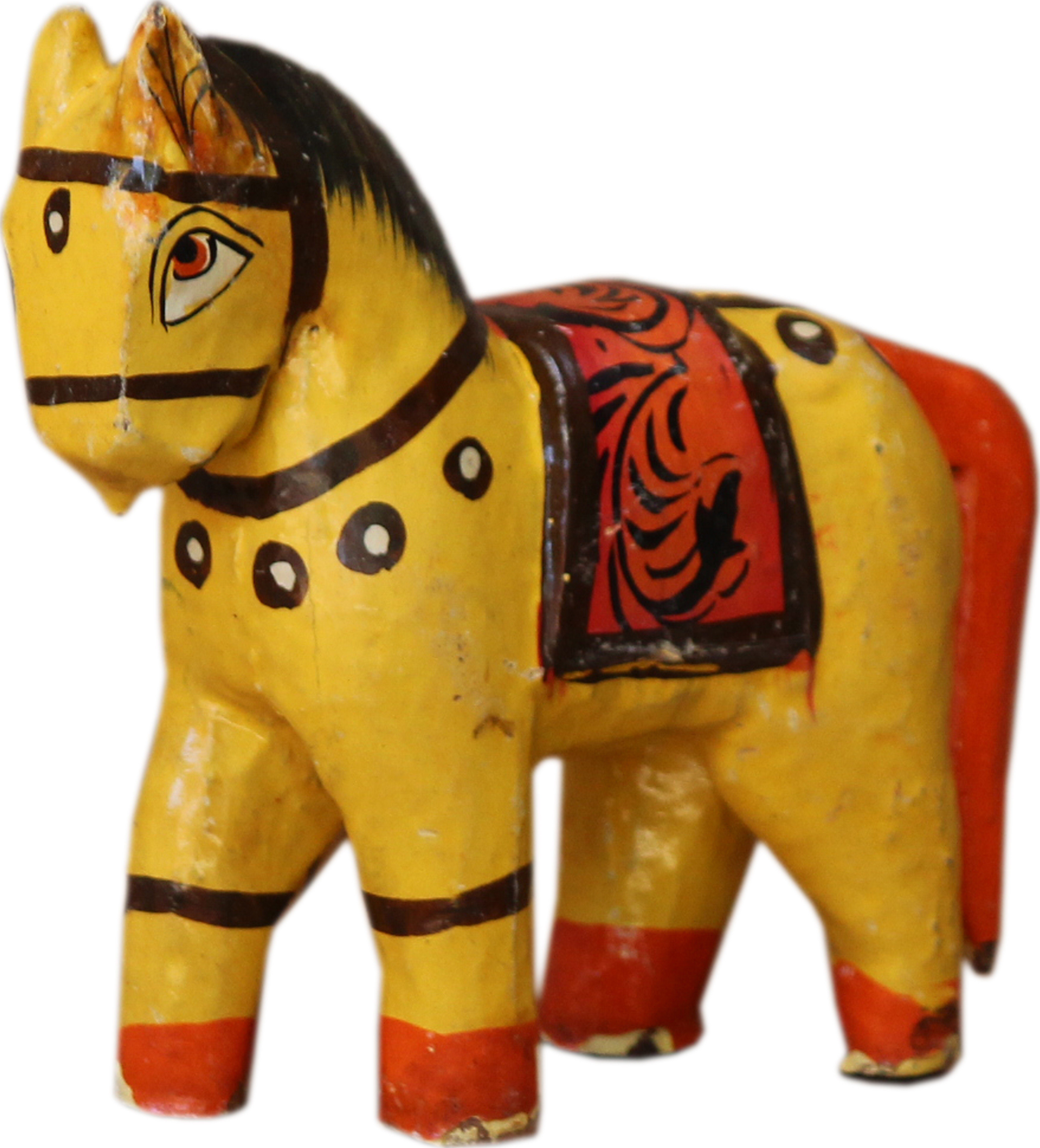 Guru-Shop Dekofigur Deko Pferd, im Antik- look bemalt,.. gelb