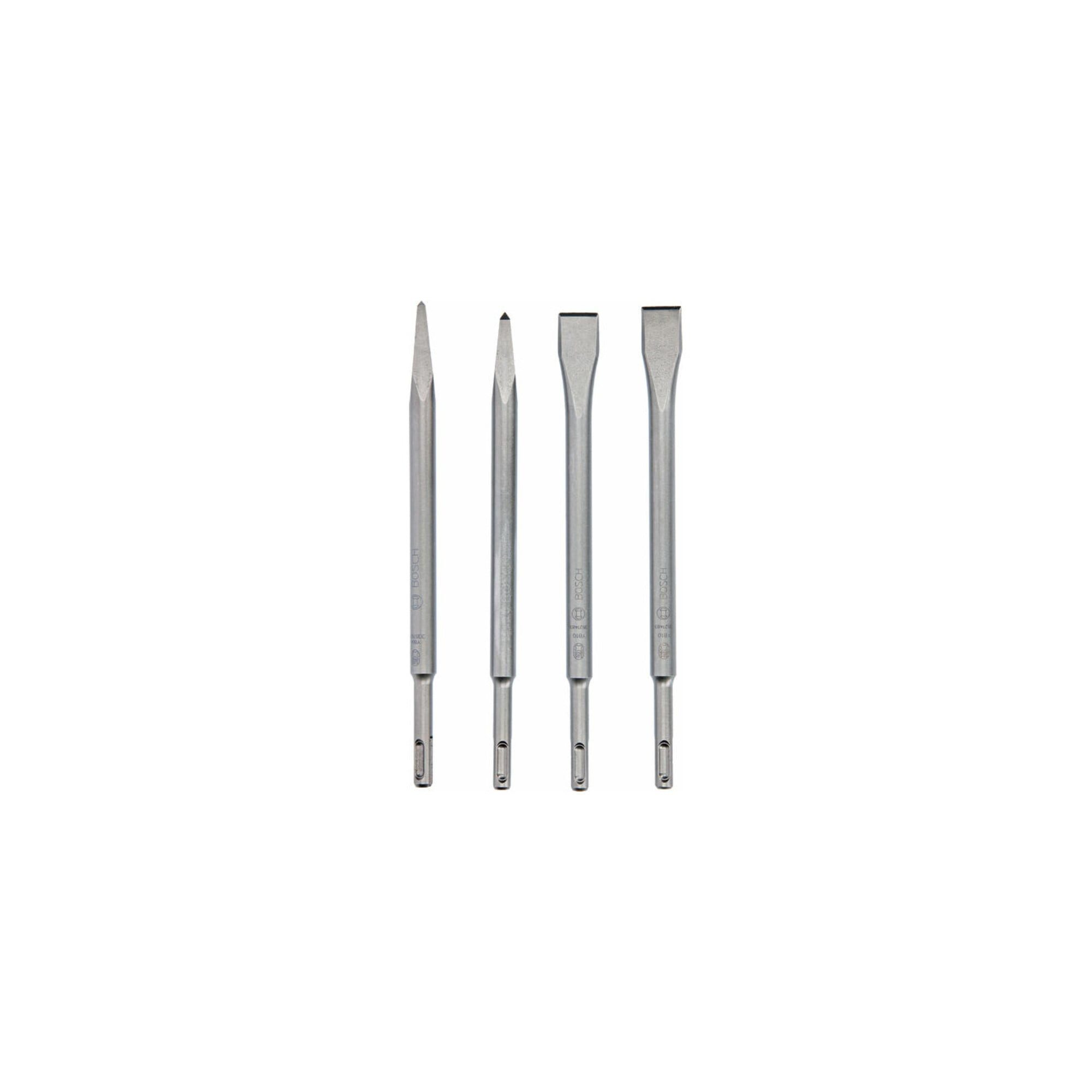 Bosch Professional Meißel-Set Bosch 4-teiliges Meißelset mit SDS plus Aufnahme, 2x Spitzmeißel + 2x