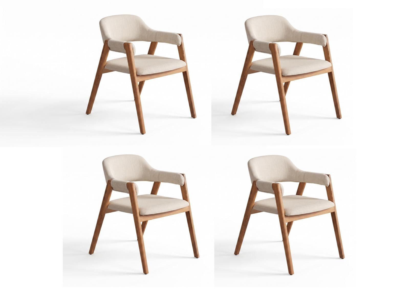 JVmoebel Sitzgruppe Stühle (4x) Esszimmer modern beige gepolstert stilvoll, Made in Europa
