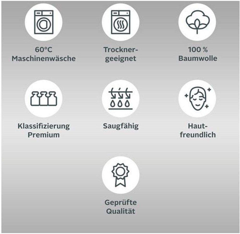 OTTO home Handtuch Set Kapra, Premium Handtücher, 100% Baumwolle, 500 gr/m², 10-tlg., Frottier (Set, 10-St), 2 Duschtücher, 4 Handtücher, 4 Gästehandtücher, 5 Jahre Garantie