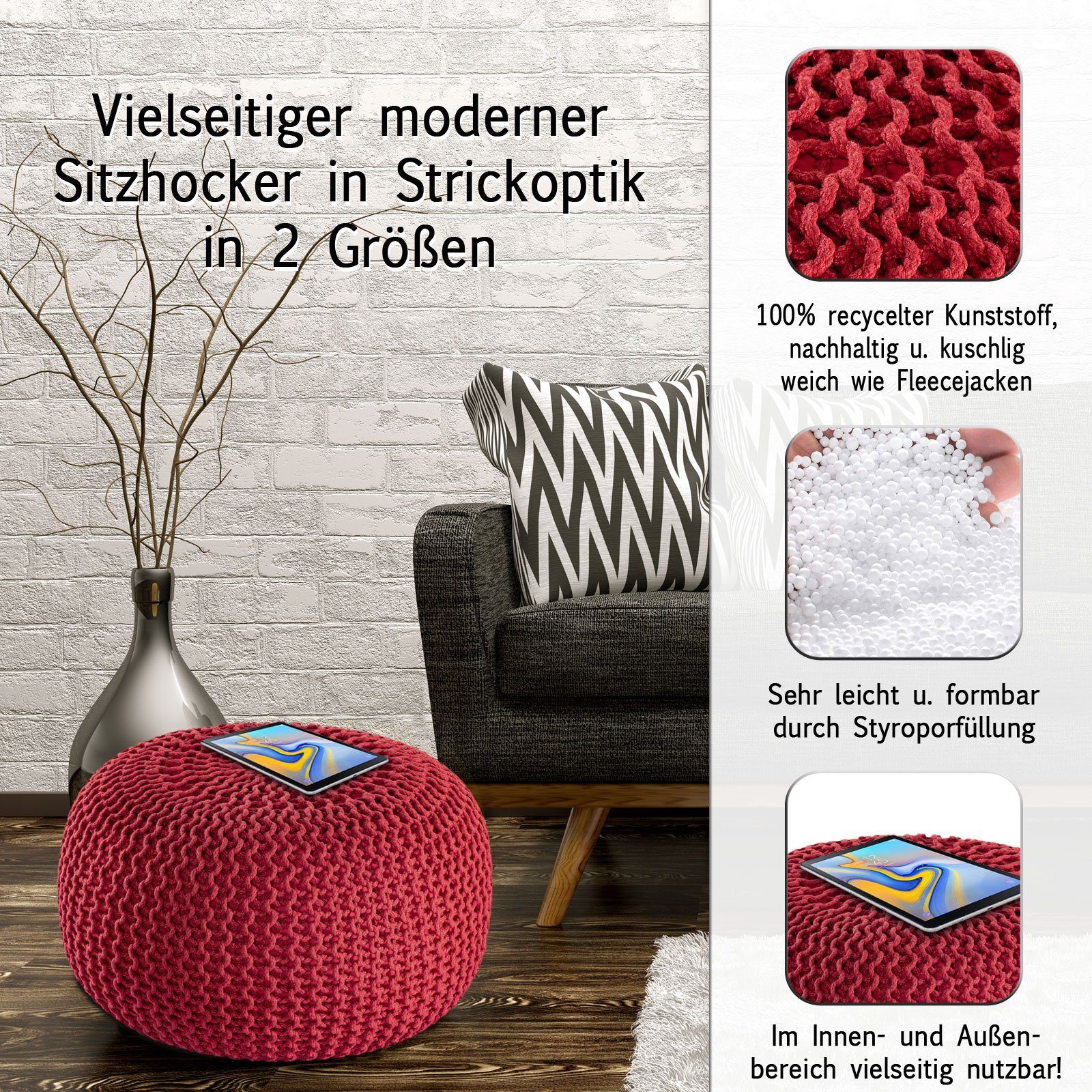 Casamia Pouf Pouf Ø 55 o. günstig online kaufen