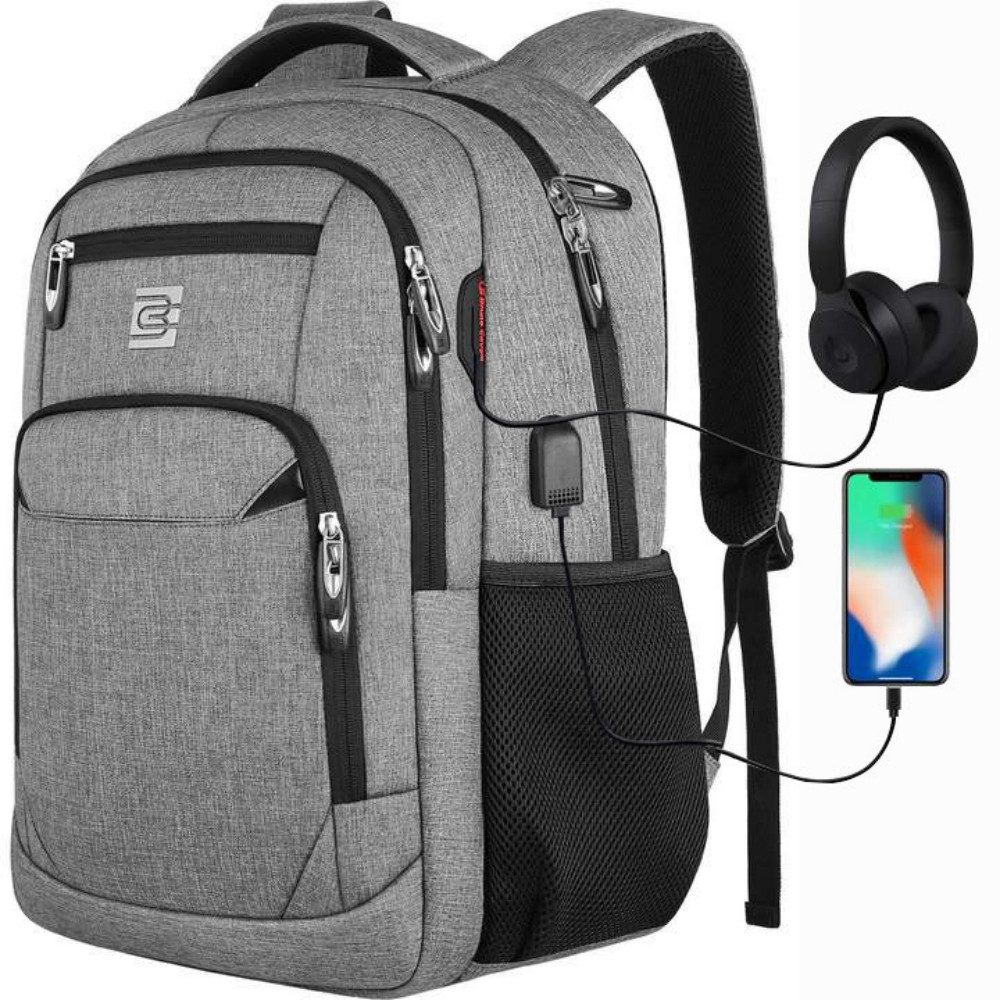 MODFU Laptoprucksack Laptop Rucksack Rucksäcke Schulrucksack Laptoptasche Wasserbeständig (Laptop Notebook Tasche Schule Uni Rucksack Freizeitrucksack, Anti-Diebstahl, Backpack mit Laptopfach, Sportrucksack, mit USB-Anschluss), Herren Damen Jungen Teenage