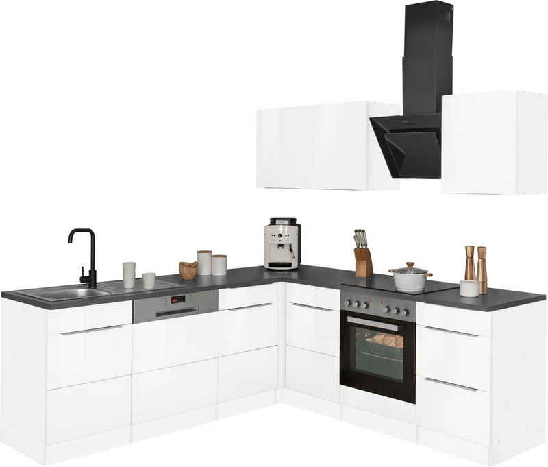 Kochstation Winkelküche KS-Brindisi, mit E-Geräten, Stellbreite 220/220 cm