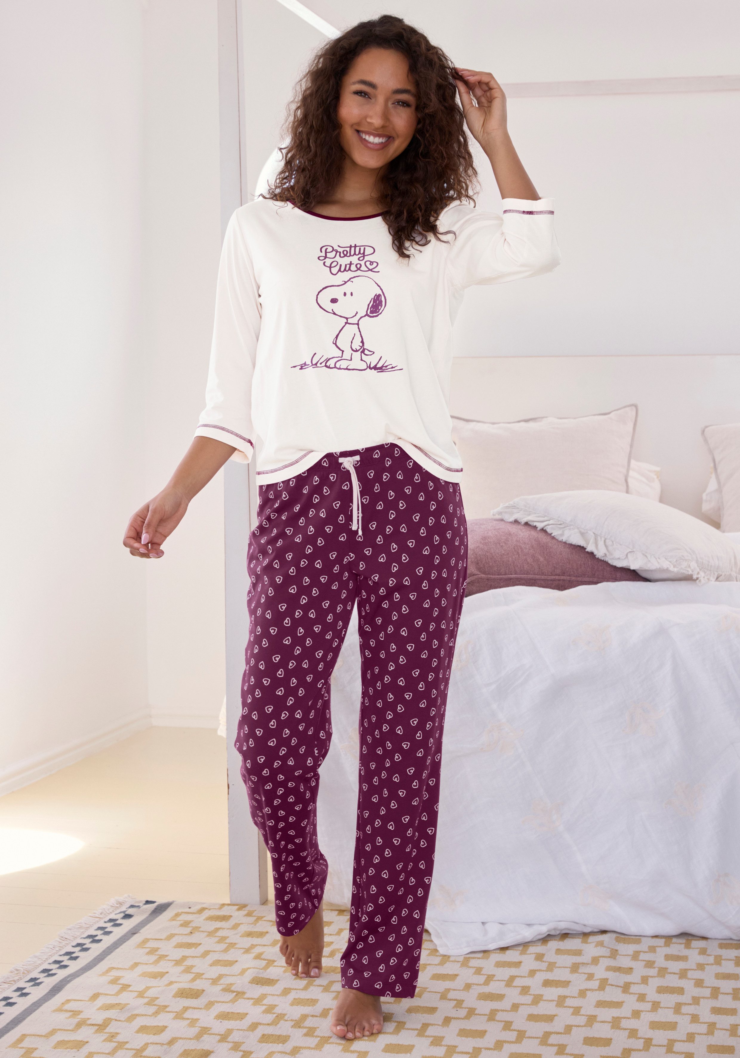 PEANUTS Pyjama (Set, 2 tlg) mit Snoopy-Druck günstig online kaufen