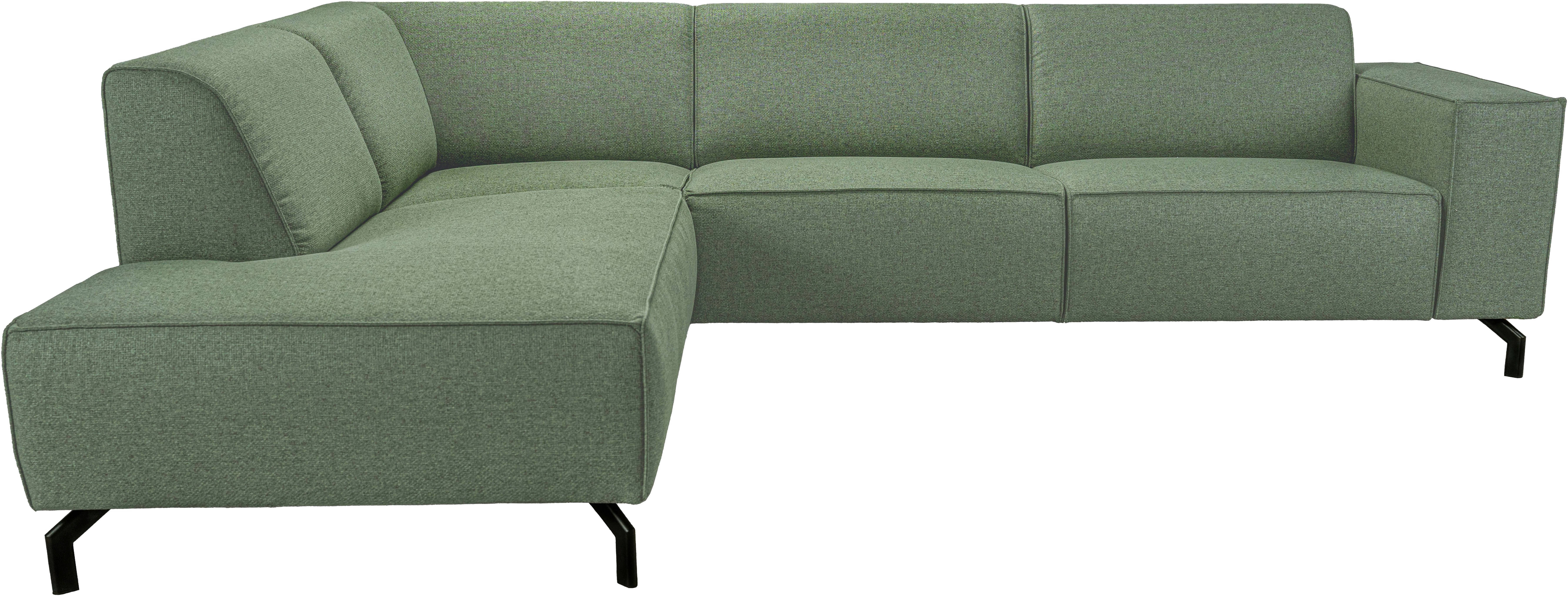 Home affaire Ecksofa LORCAN mit Metallfüßen, Breite 275 cm, weiches Sitzgefühl, Metallfüße, Lederoptik, Struktur, Bouclé