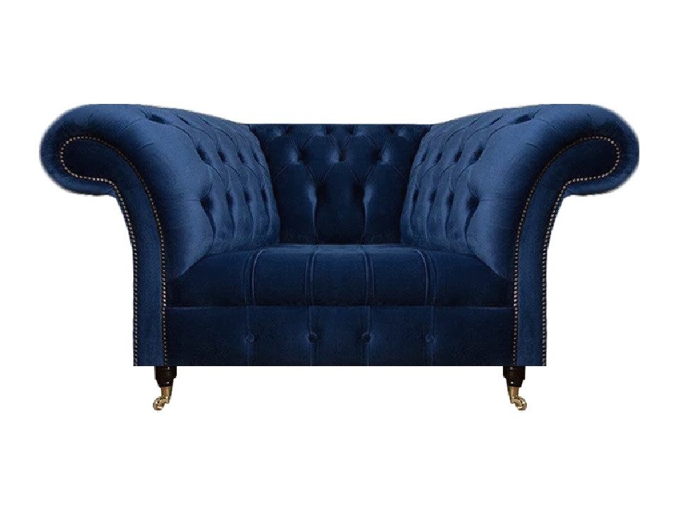 Xlmoebel Chesterfield-Sessel Luxuriöser blauer Sessel im klassischen Chesterfield-Design (Sessel), Hergestellt in Europa