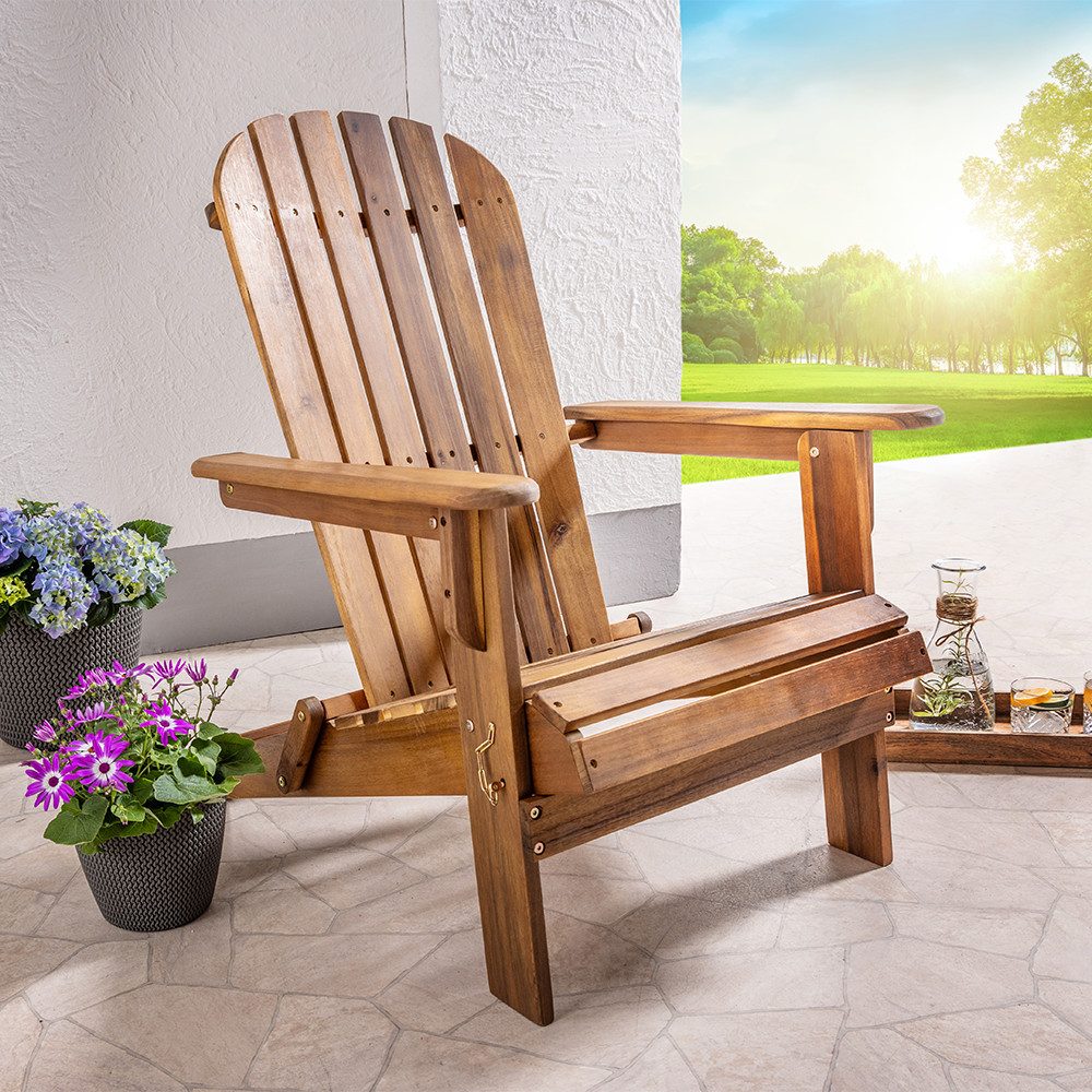 Prestige Gartenliege klappbarer Liegestuhl Adirondack Akazie, ca. 84x69x93c günstig online kaufen