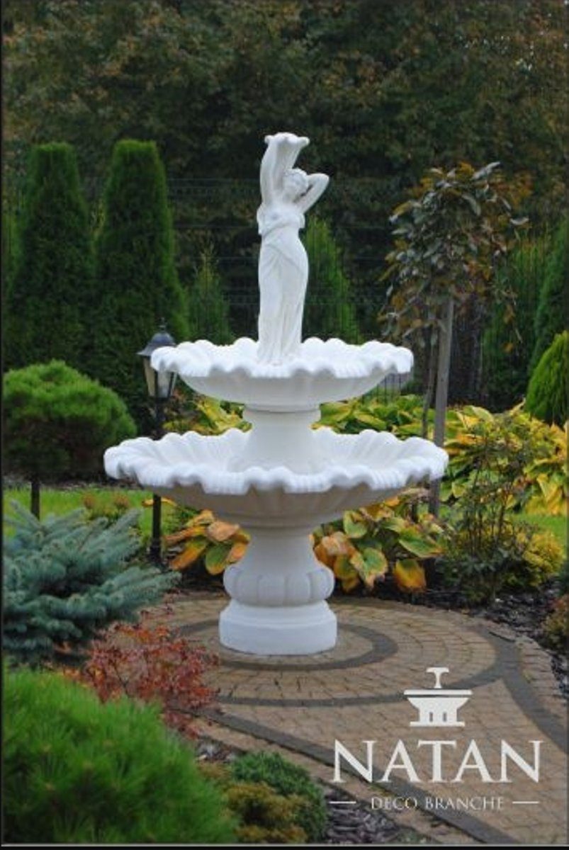 JVmoebel Skulptur Zierbrunnen Springbrunnen Brunnen Garten Fontaine Teich GRECO NOEMI