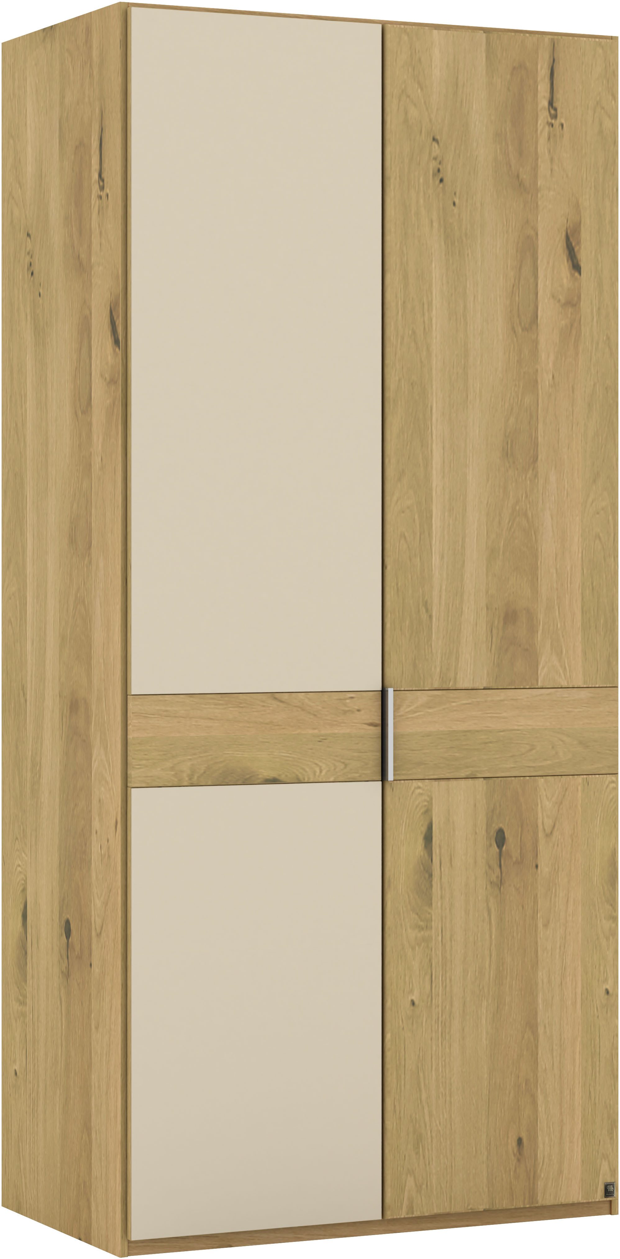 Musterring Kleiderschrank Savona, Kleiderschrank, Schrank, Garderobe, teilmassiv Eiche (mit Türdämpfern, mit Spiegel oder Glas, extra Böden, MADE IN GERMANY) Türen in Bianco-Eiche massiv, Spiegel-/Glastüren, verschiedene Größen