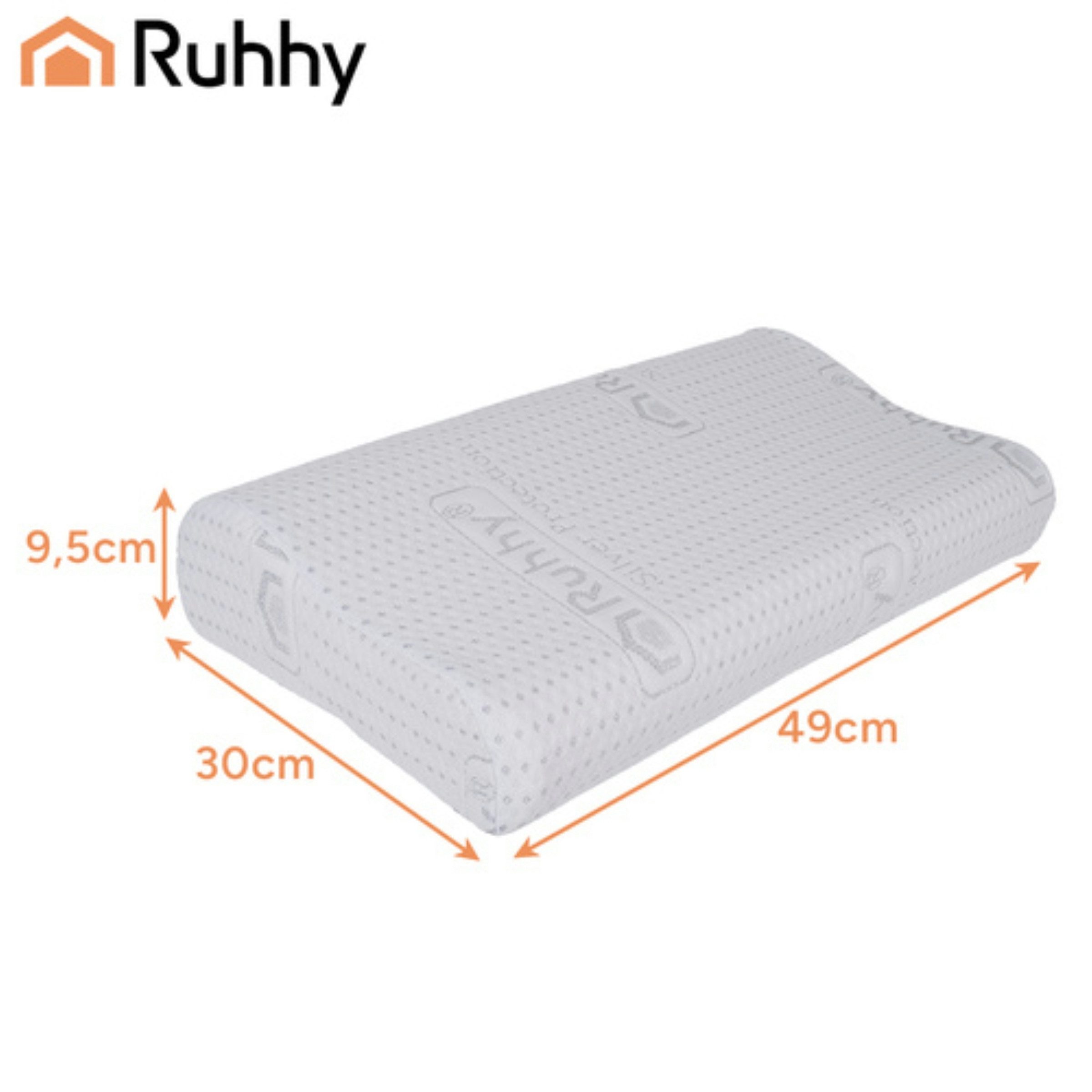 Ruhhy Nackenstützkissen Ergonomisches Kopfkissen Memory Foam für Seiten- und Rückenschläfer, Füllung: Memory-Schaum, Seitenschläfer, Rückenschläfer, Memory-Schaum Kissen Set mit Bezug und Tasche, Ergonomisches Memory-Kissen mit Bezug und Aufbewahrungstasche, Memory-Schaum, ergonomisch, Nackenstütze, waschbarer Bezug