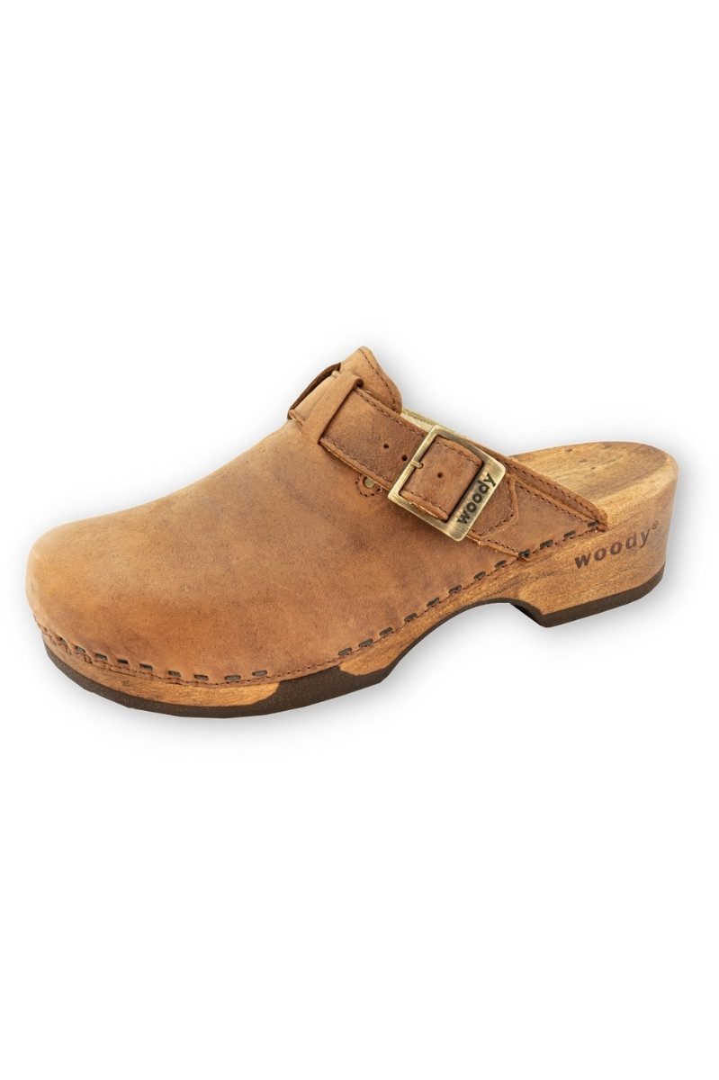 woody GmbH Clogs Damen - MANU - tabak Кросівки Балетки