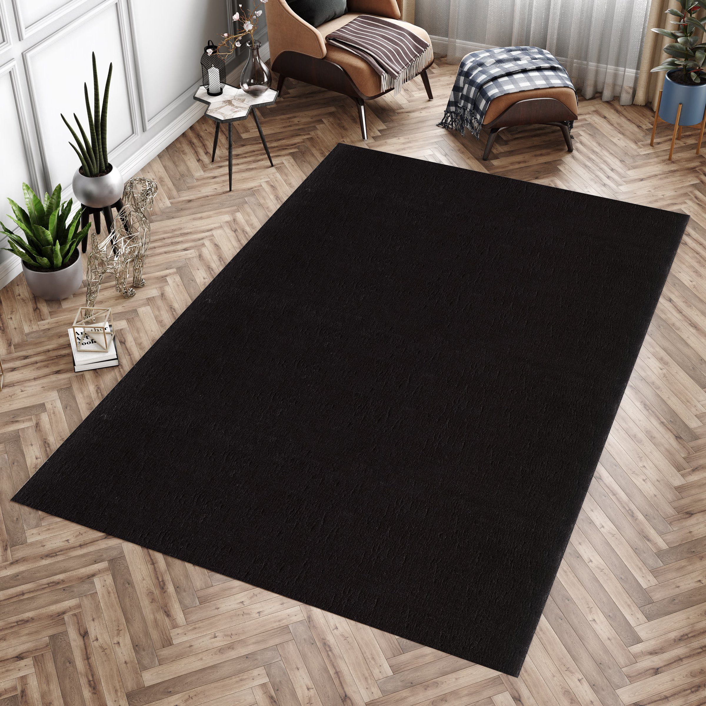 Carpettex Hochflor-Teppich Unicolor - Einfarbig, Läufer, günstig online kaufen
