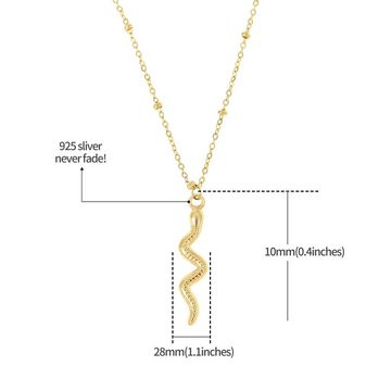 Made by Nami Kette mit Anhänger Edelstahl Halskette Damen Gold mit Anhänger Schmuck, Geschenk Freundin 40 + 5 cm lang