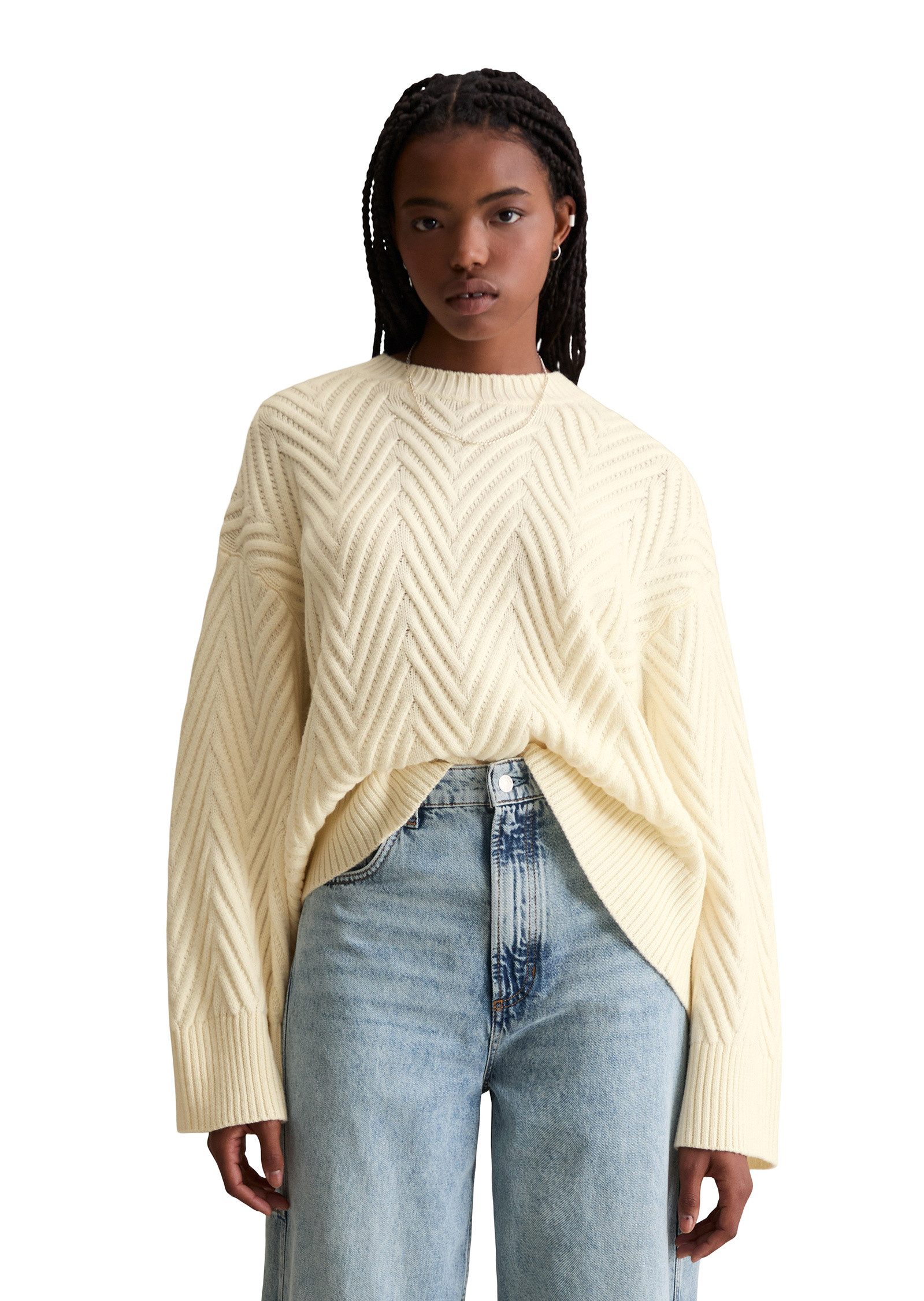 Marc O'Polo DENIM Strickpullover aus weichem Schurwolle-Mix