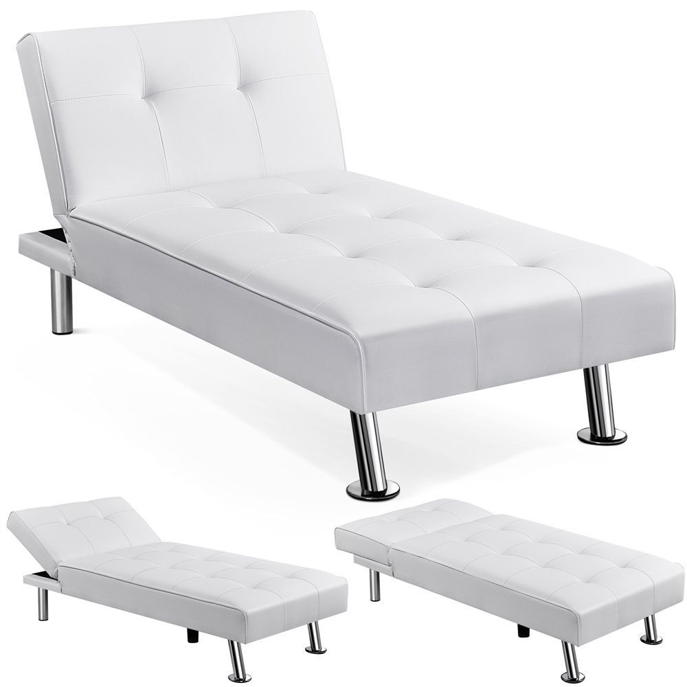 Yaheetech Schlafsofa, Couch Klappbett Bettsofa Klappsofa Gästebett Relaxsofa weiß