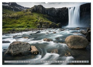 CALVENDO Wandkalender Island -Eine Reise durch Island- (Premium, hochwertiger DIN A2 Wandkalender 2023, Kunstdruck in Hochglanz)