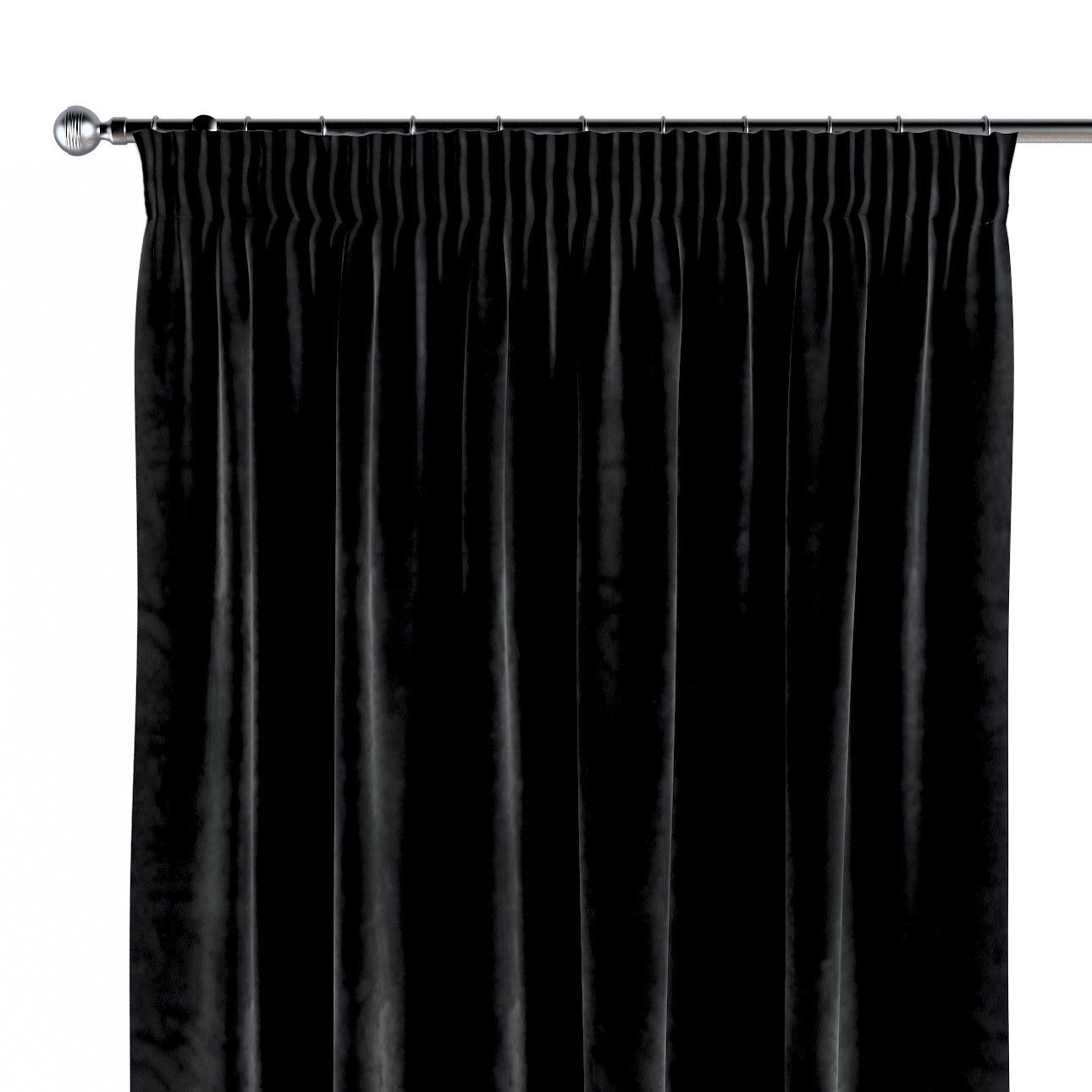Vorhang Vorhang mit Kräuselband 130x100 cm, Velvet, Dekoria schwarz