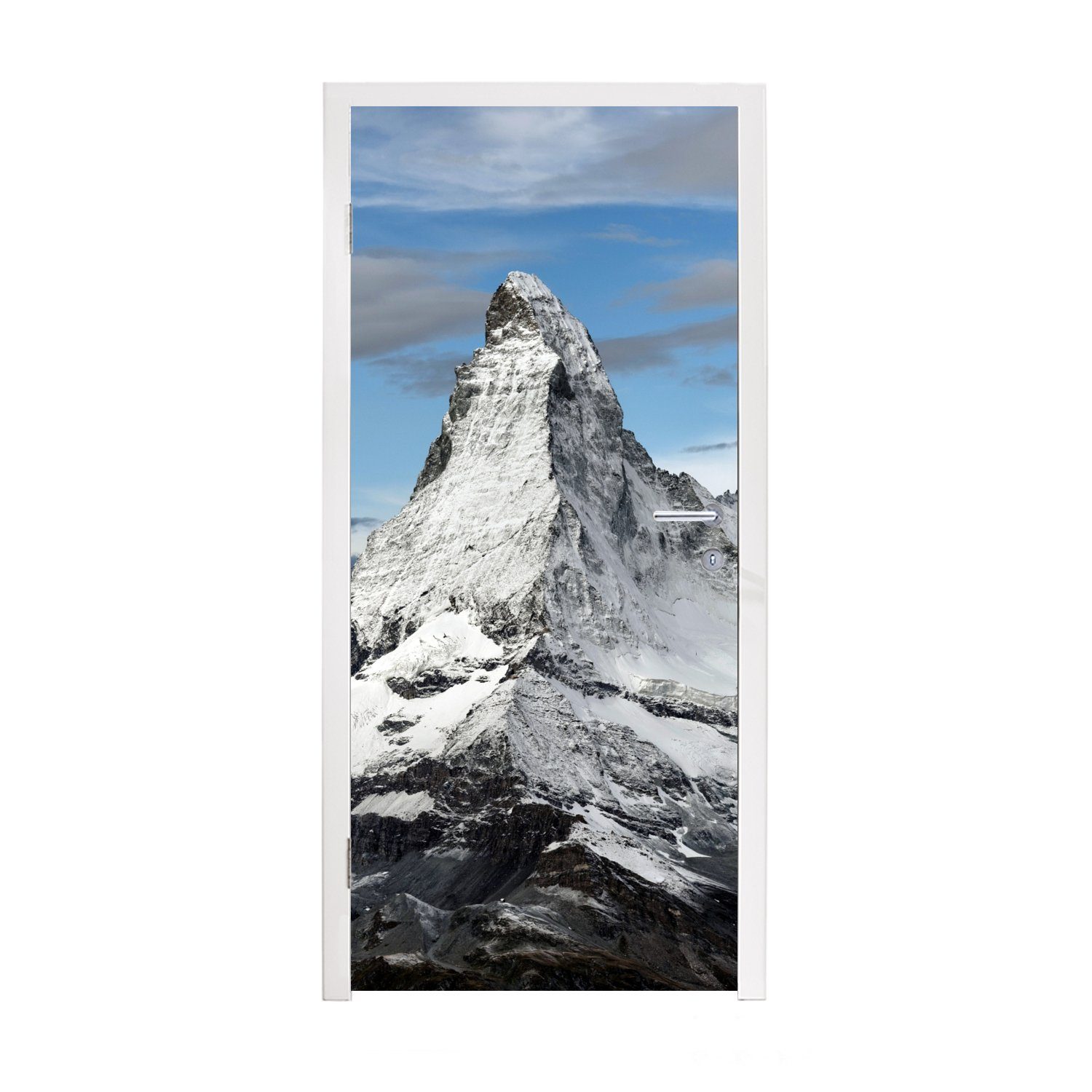 MuchoWow Türtapete Wolken über dem Matterhorn in der Schweiz, Matt, bedruckt, (1 St), Fototapete für Tür, Türaufkleber, 75x205 cm