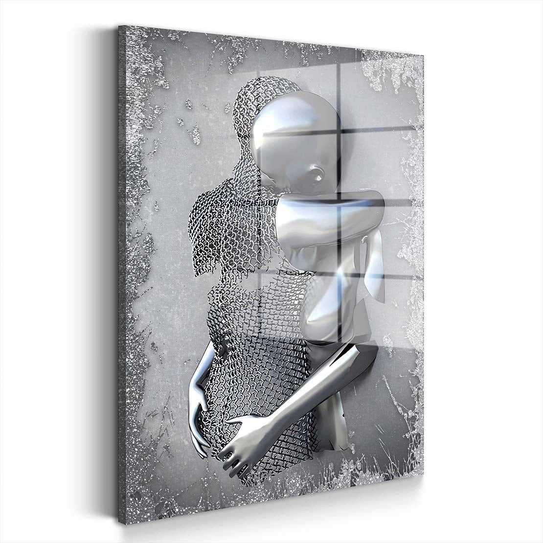 Acrylglasbild Abstrakt Metallfiguren Metall Acrylglas Wandbild Bild Wanddeko Wohnzim