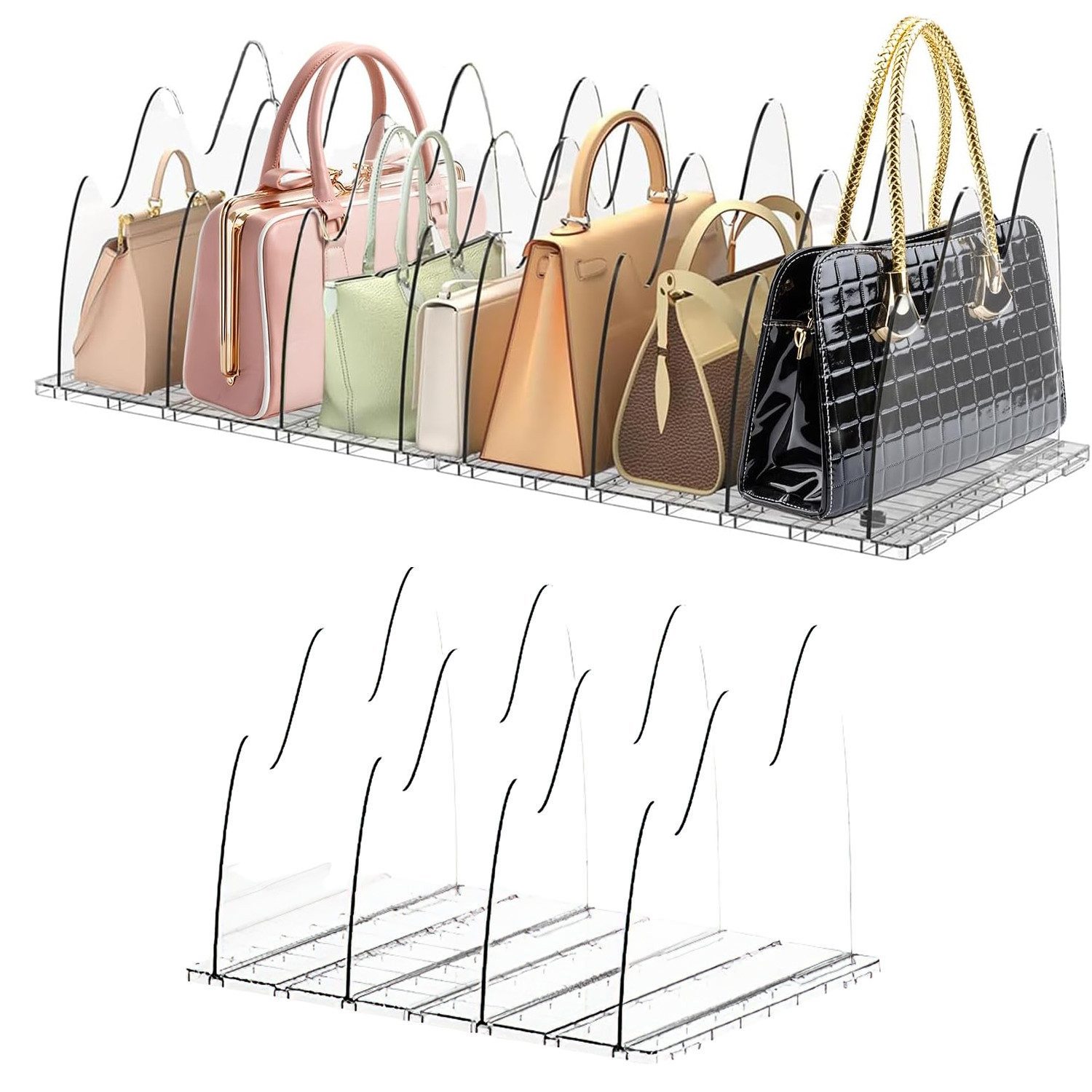 Refttenw Organizer verstellbare Transparent Acryl Handtaschen Regaltrenner günstig online kaufen