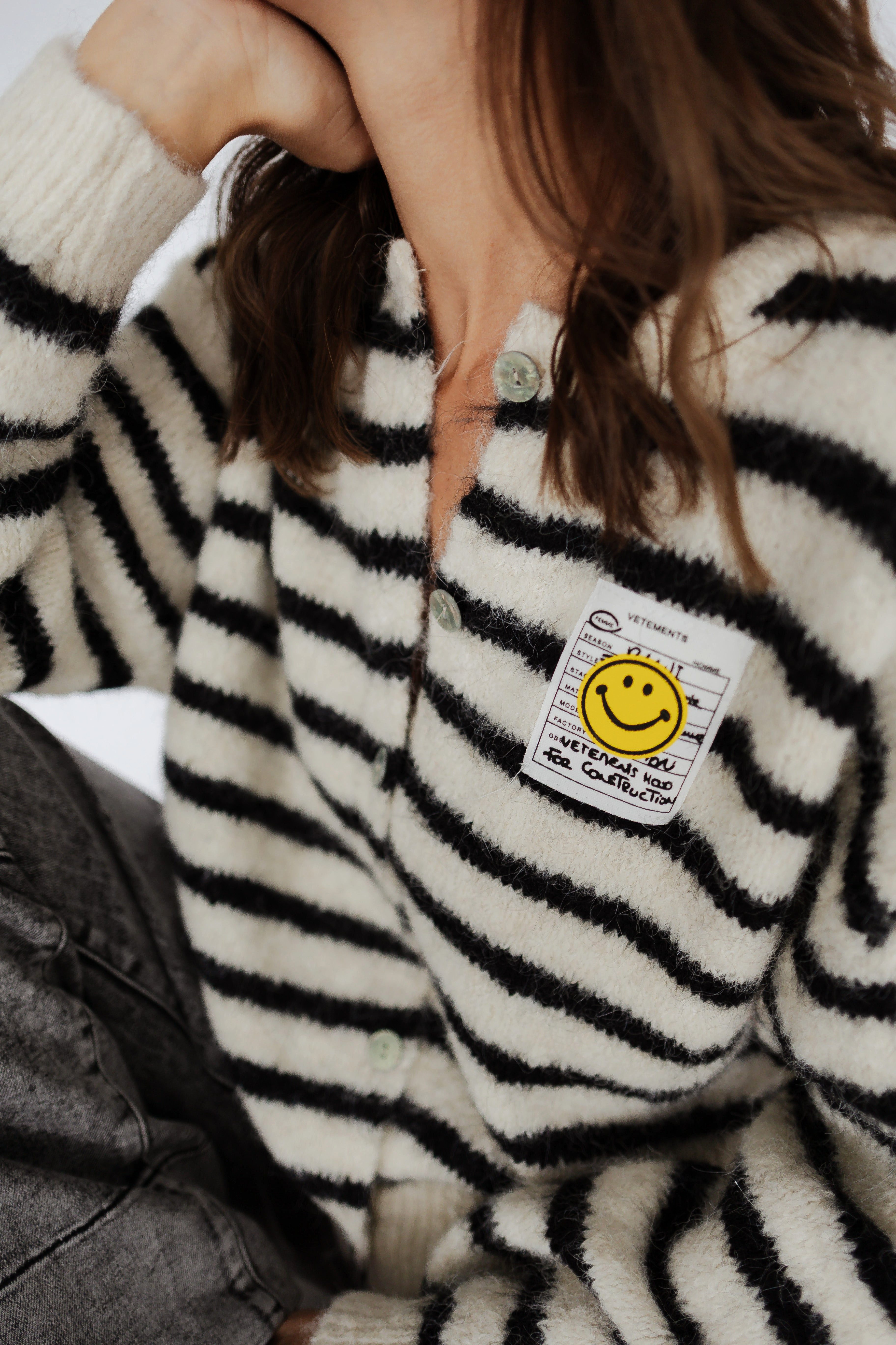 von Herzen Hemdbluse GESTREIFTER CARDIGAN "SMILEY"
