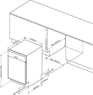 Amica Unterbaugeschirrspüler, EGSPU 500 910-1 E, 10 Maßgedecke