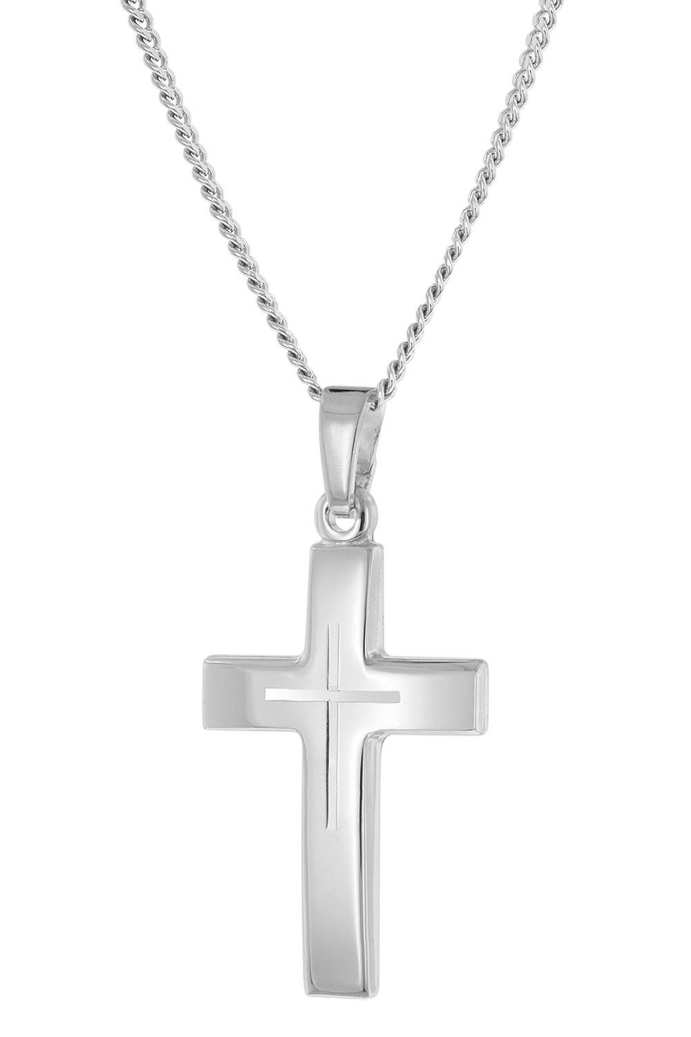 trendor Panzerkette mit Kreuz-Anhänger für & Jugendliche 925 Silber